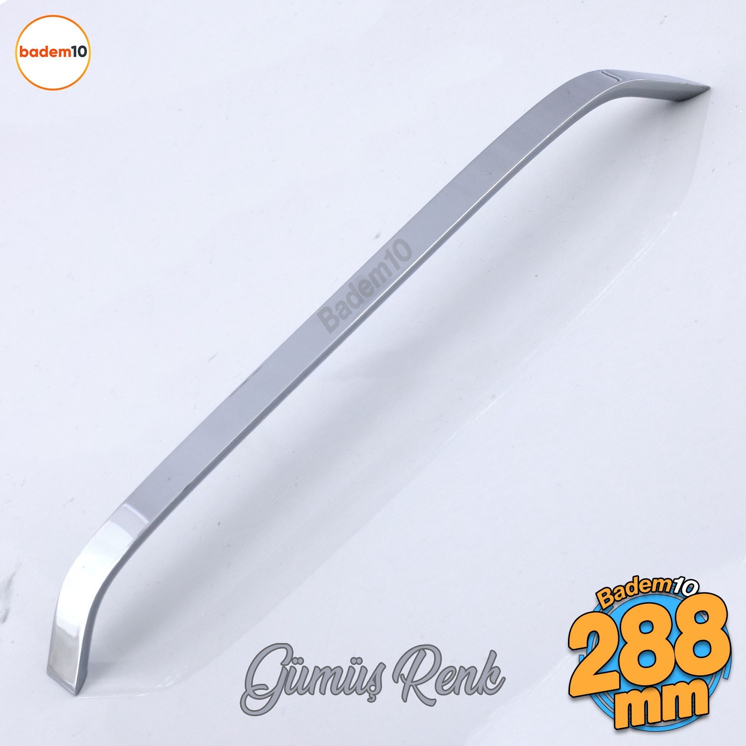 Şahin Krom Gümüş Metal Kulp 288 mm - 28.8 cm Mobilya Çekmece Mutfak Dolabı Dolap Kulpları Kulb Kulpu
