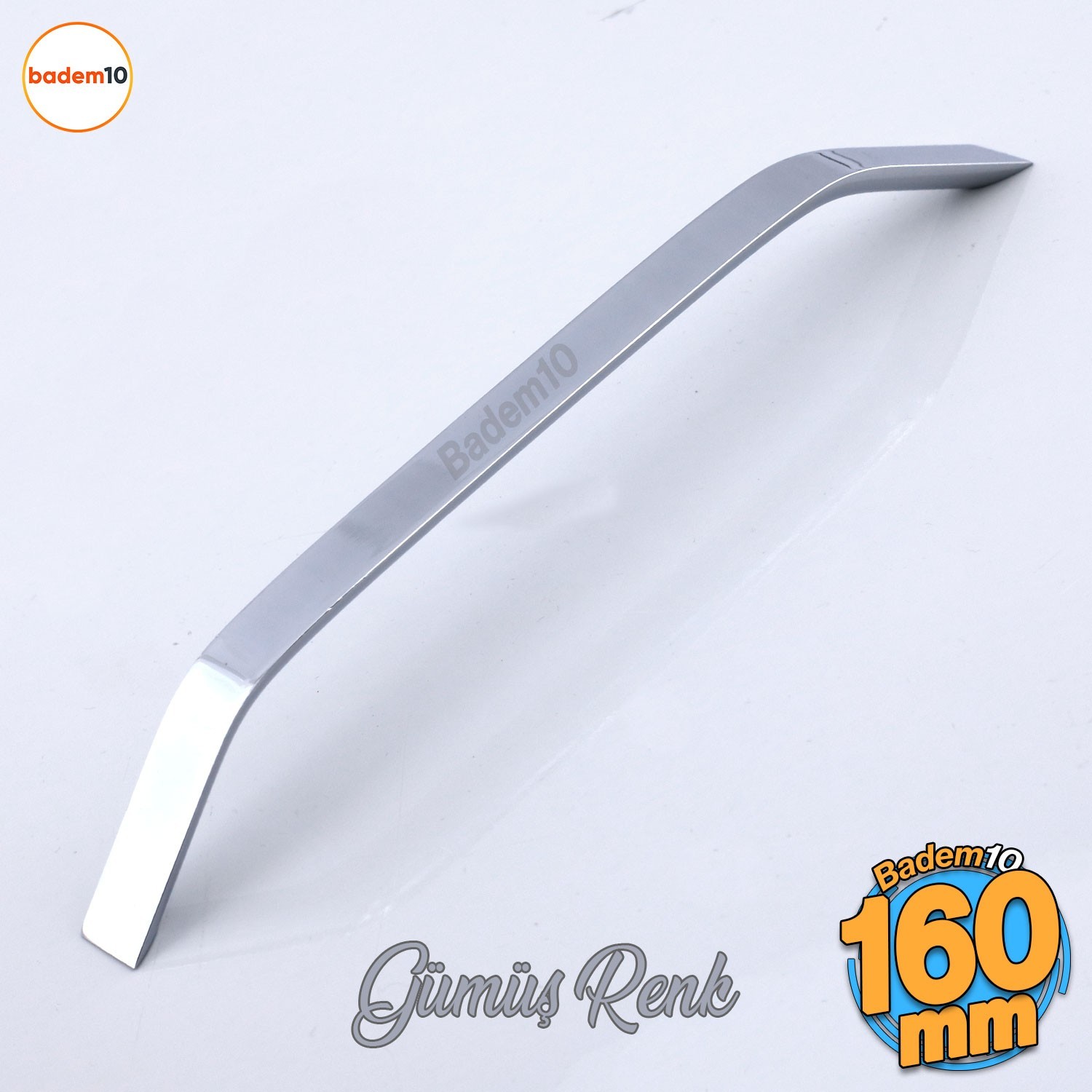 Şahin Krom Gümüş Metal Kulp 160 mm - 16 cm Mobilya Çekmece Mutfak Dolabı Dolap Kulpları Kulbu Kulpu