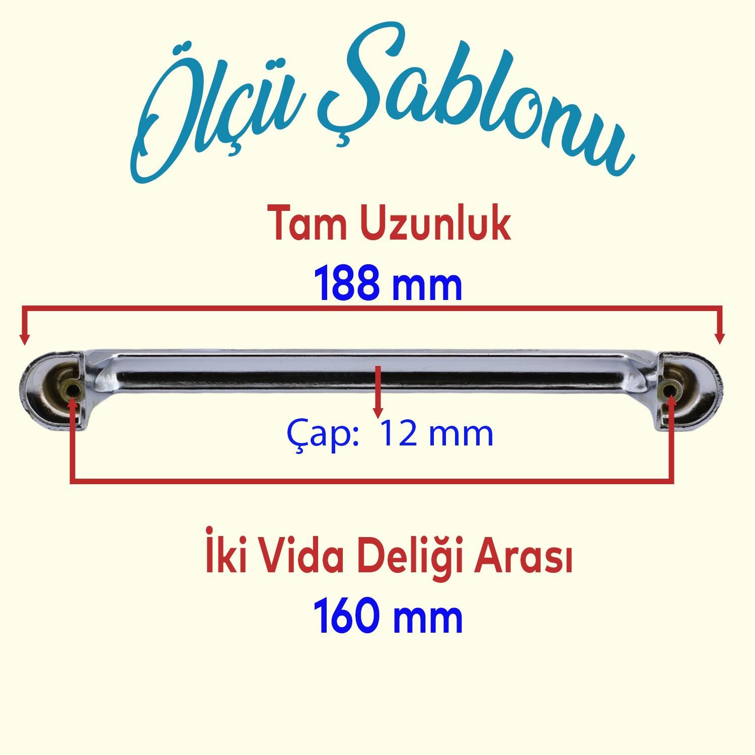 Simay Mobilya Mutfak Dolabı Çekmece Dolap Kapak Kulpu Düz Metal Kulp Kulbu Kulpu 160 mm Krom