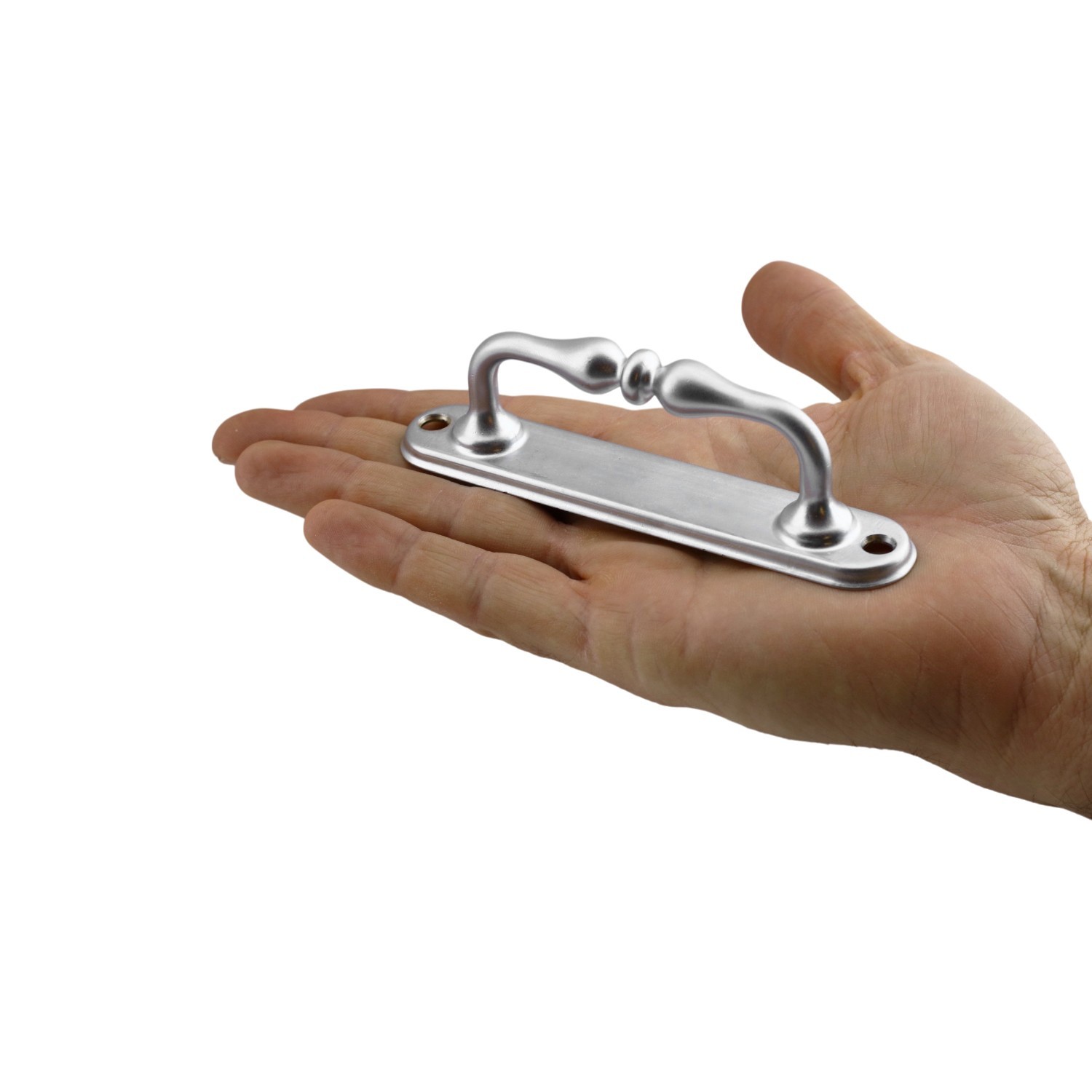 Küçük Kıvrık Çekme Kolu Sürgülü Kapı Tutma Kulpu Kulbu Tutamağı Kol Mat Krom Renk 12 Cm İki Vidalı