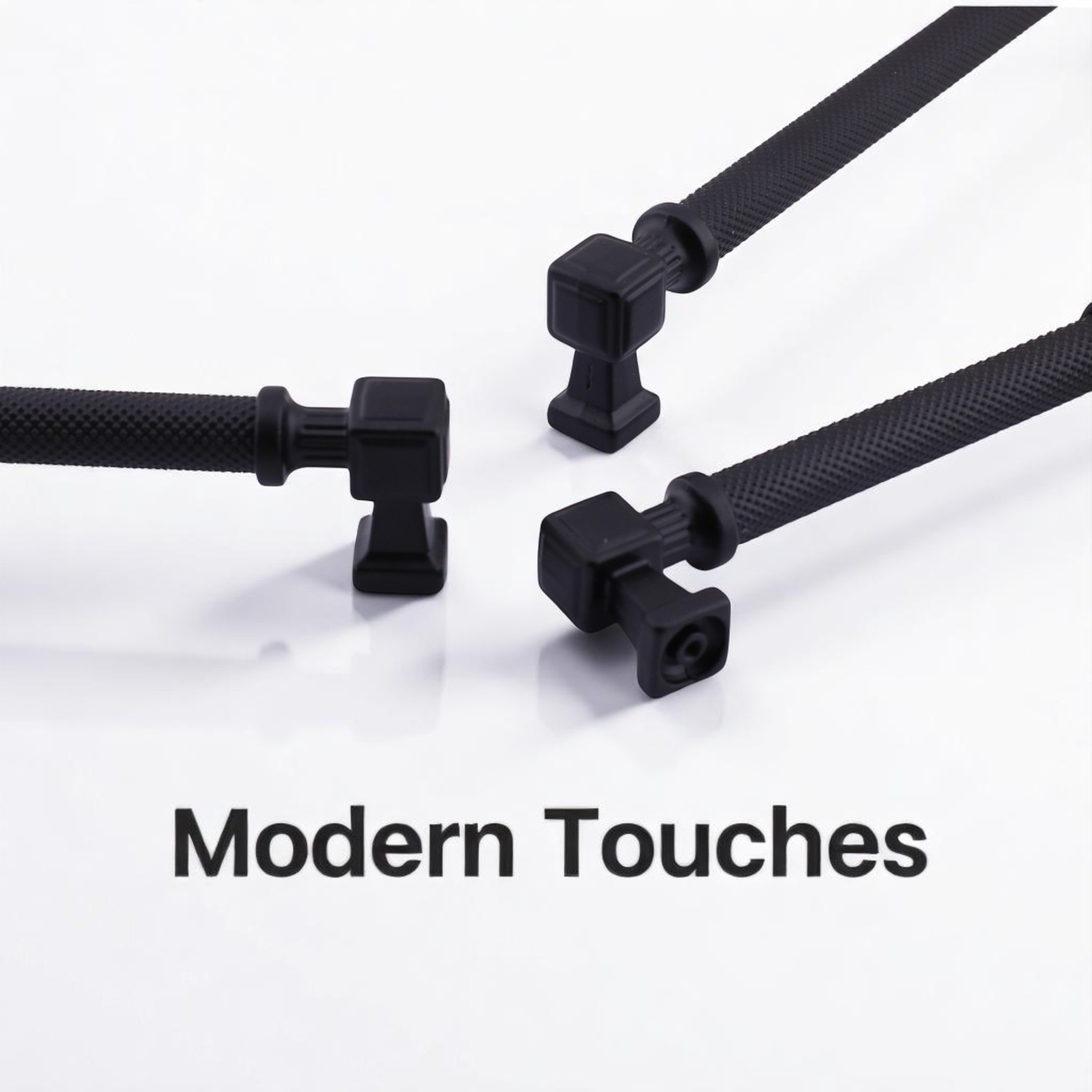 Grip Desenli Mat Siyah Metal Kulp 128 mm Mobilya Çekmece Mutfak Dolabı Dolap Modern Kapak Kulpları
