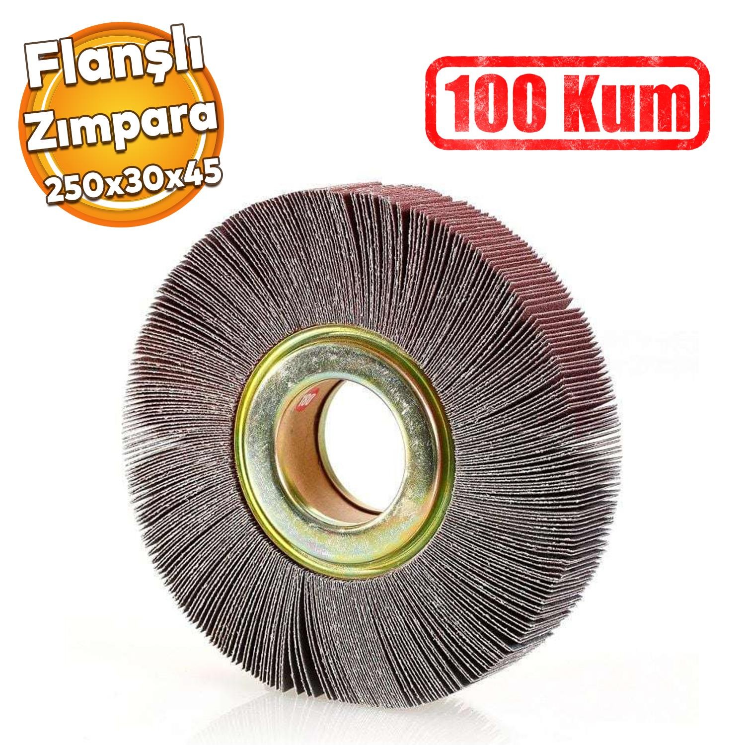 Nikon MF10 Elyaf Flanşlı Mop Zımpara 100 Kum Aşındırıcı Zımparalama 250 Kum 250 x 30 x 45 mm