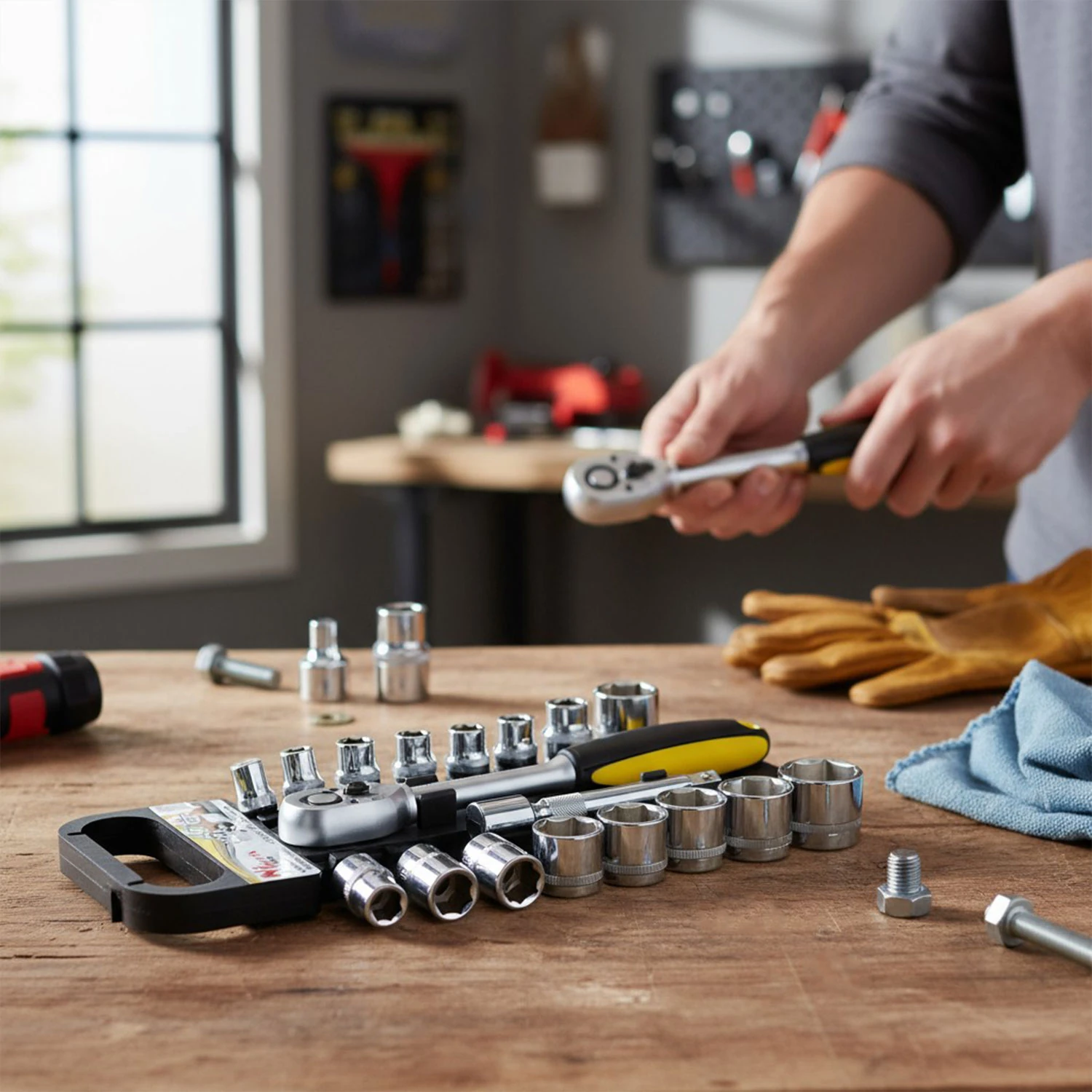 Profesyonel 1/2" Lokma Anahtar Seti 20 Parça Profesyonel Çok Amaçlı Tamir Bakım Lokma Takımı