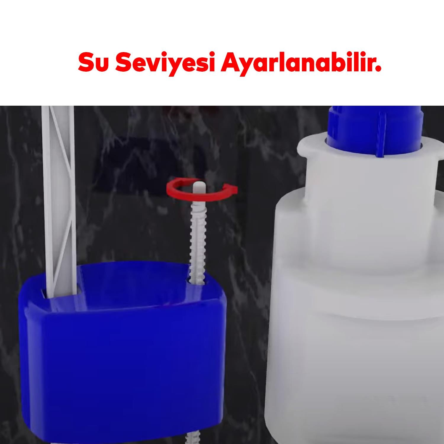 Rezervuar İç Düzenek Otomatik Su Dolum Basmalı İç Takımı Alafranga Tuvalet Klozet Sifon Çift Basma