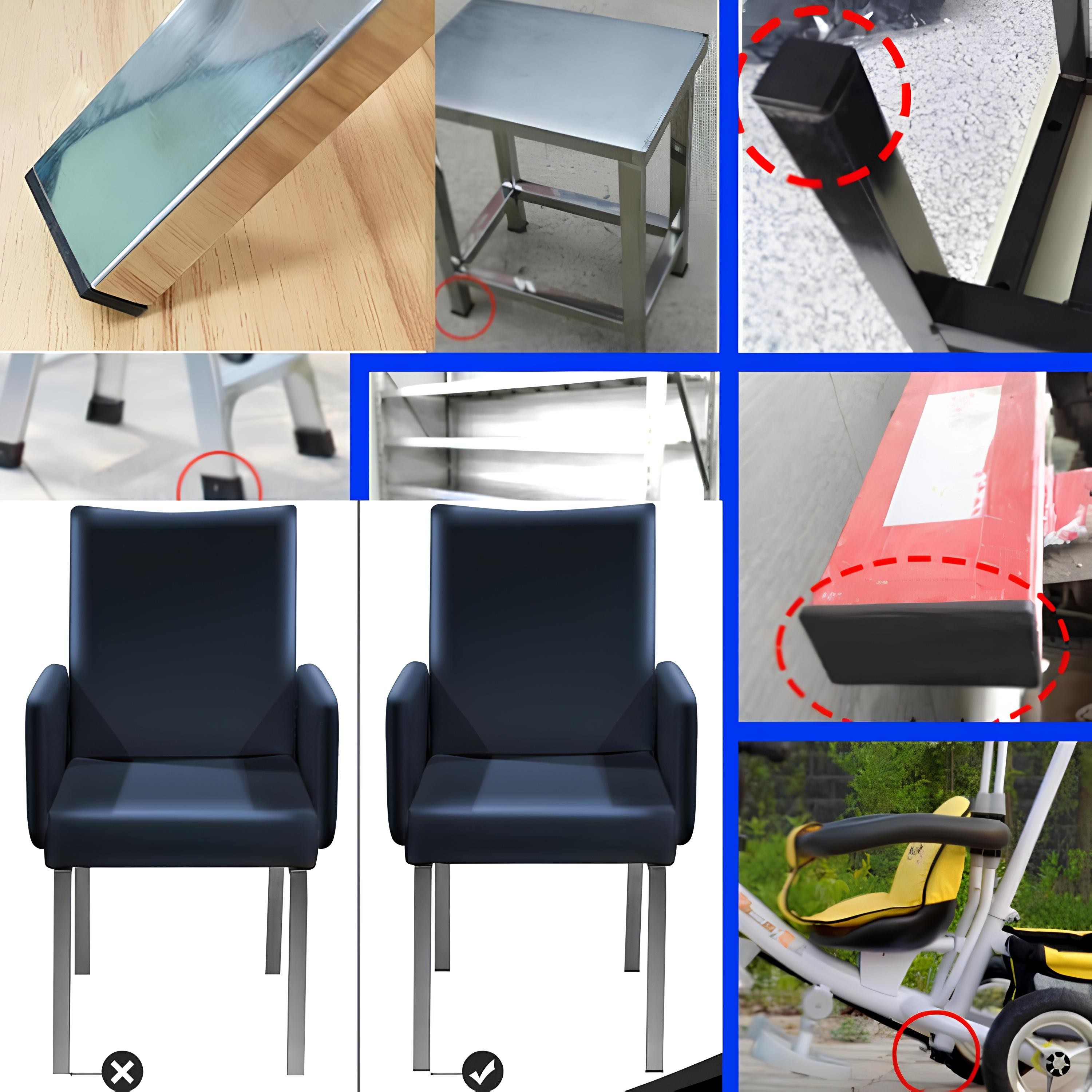 Masa Sandalye Sehpa Mobilya Parke 4 Adet Ayak Tapası Takozu Tıpa Papuç Takoz Çizilme 30 mm x 40 mm