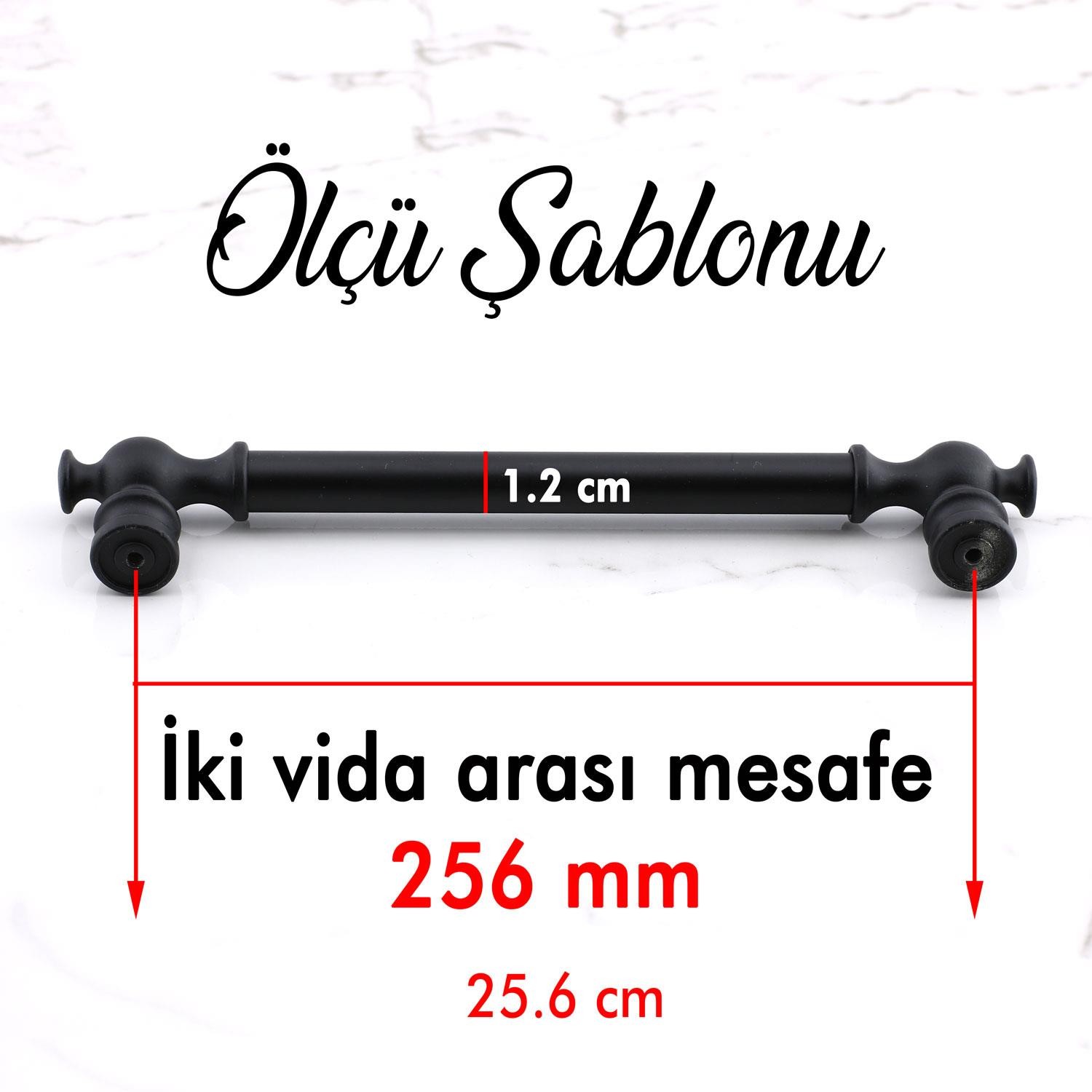 Arya 256 mm Siyah Kulp Mobilya Metal Mutfak Dolabı Çekmece Dolap Kapak Kulpları Kulbu Kulpu 256 mm