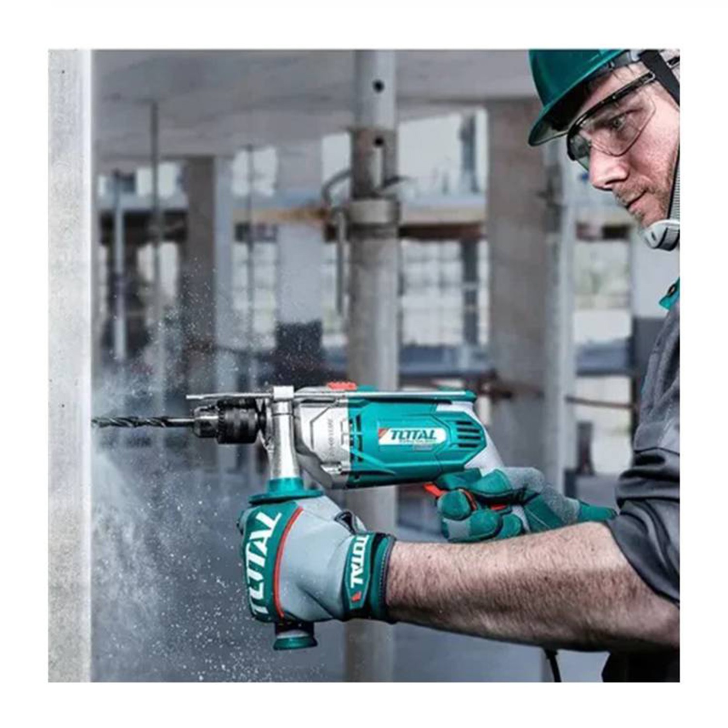 Total Darbeli Matkap 1010 W TG111136 Metal Beton Ahşap Kömürlü Delme Kırıcı Delici 
