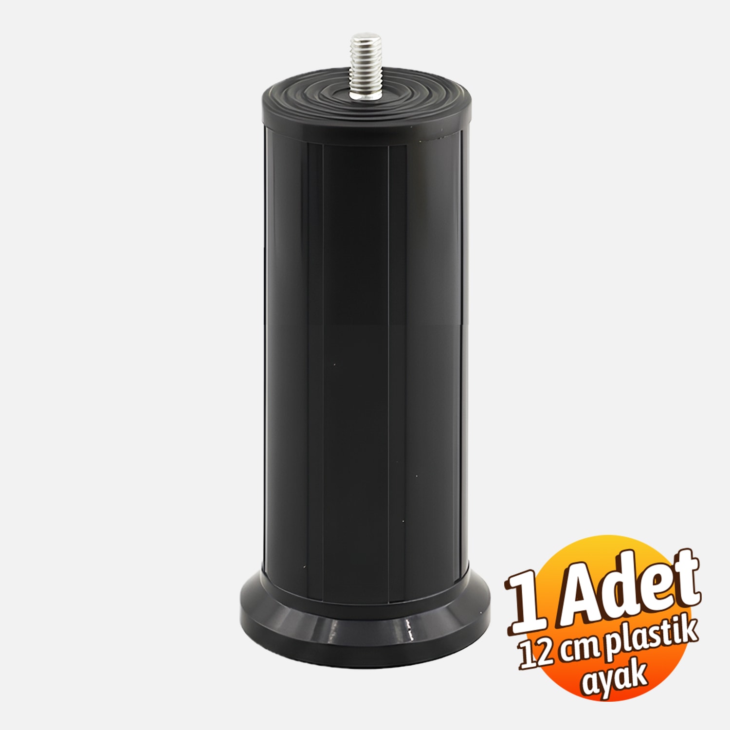 Keson 1 Adet 12 cm Siyah Plastik Mobilya Baza Tv Ünitesi Yükseltme Ayağı Destek Ayağı 