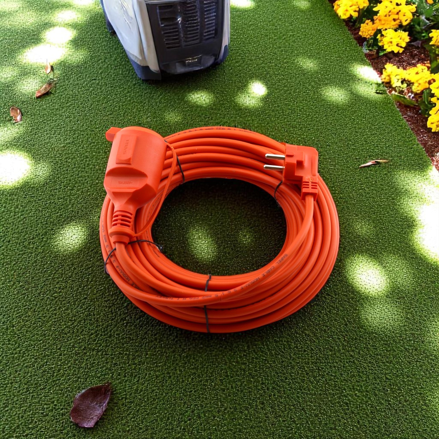 Uzatma Kablosu 3x1.5 mm 30 METRE Topraklı Kablolu Tekli Grup Fiş Priz Kapaklı Monofaze Ev Tipi