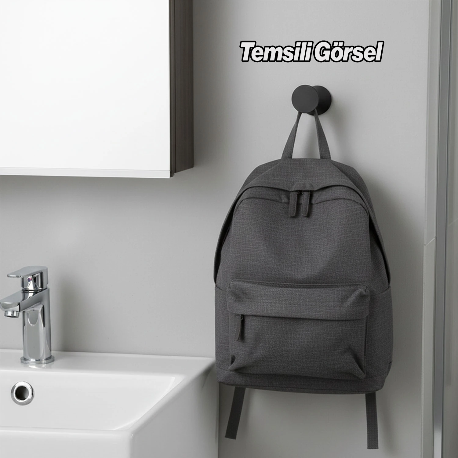 Falko Askı Mat Siyah Metal Askılık Banyo Mutfak Salon Askısı Şık Tasarım Dayanıklı Kullanım