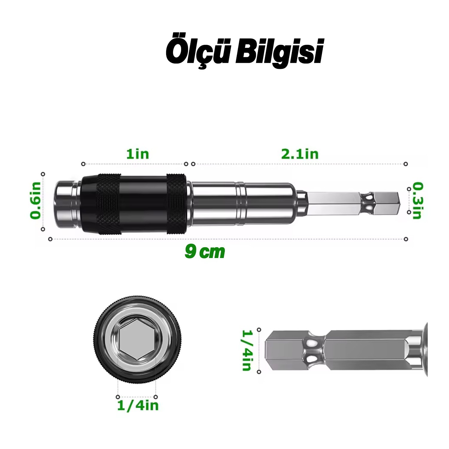 Açılı Oynar Başlıklı Bits Uç 1/4" 90 mm Manyetik Mıknatıslı Matkap Uyumlu 20° Lokma Ucu 1 Adet