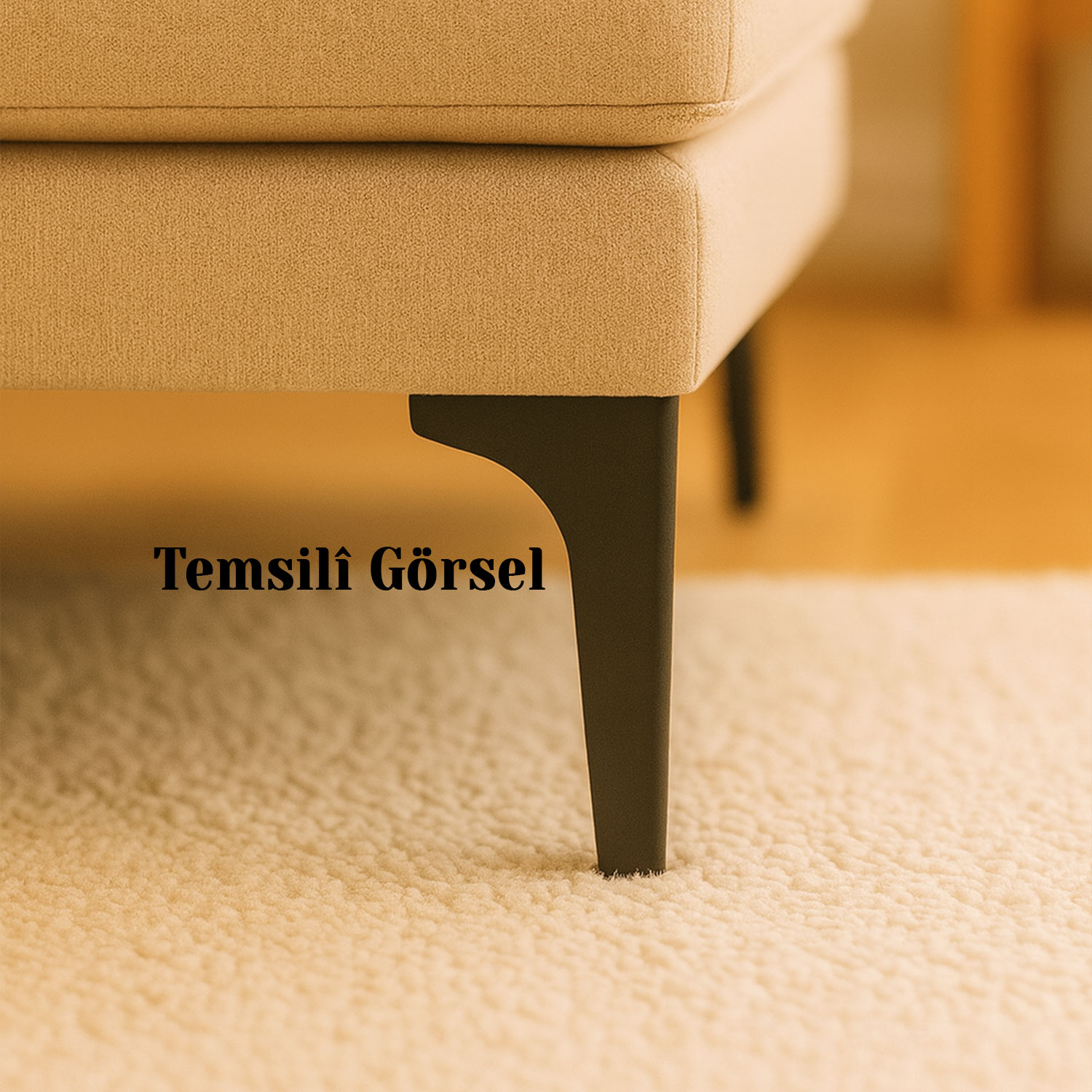 Dekor 12 cm Siyah 4'lü Set Metal Mobilya Ayağı Modern Tasarım Koltuk Sehpa Masa TV Ünitesi Uyumlu