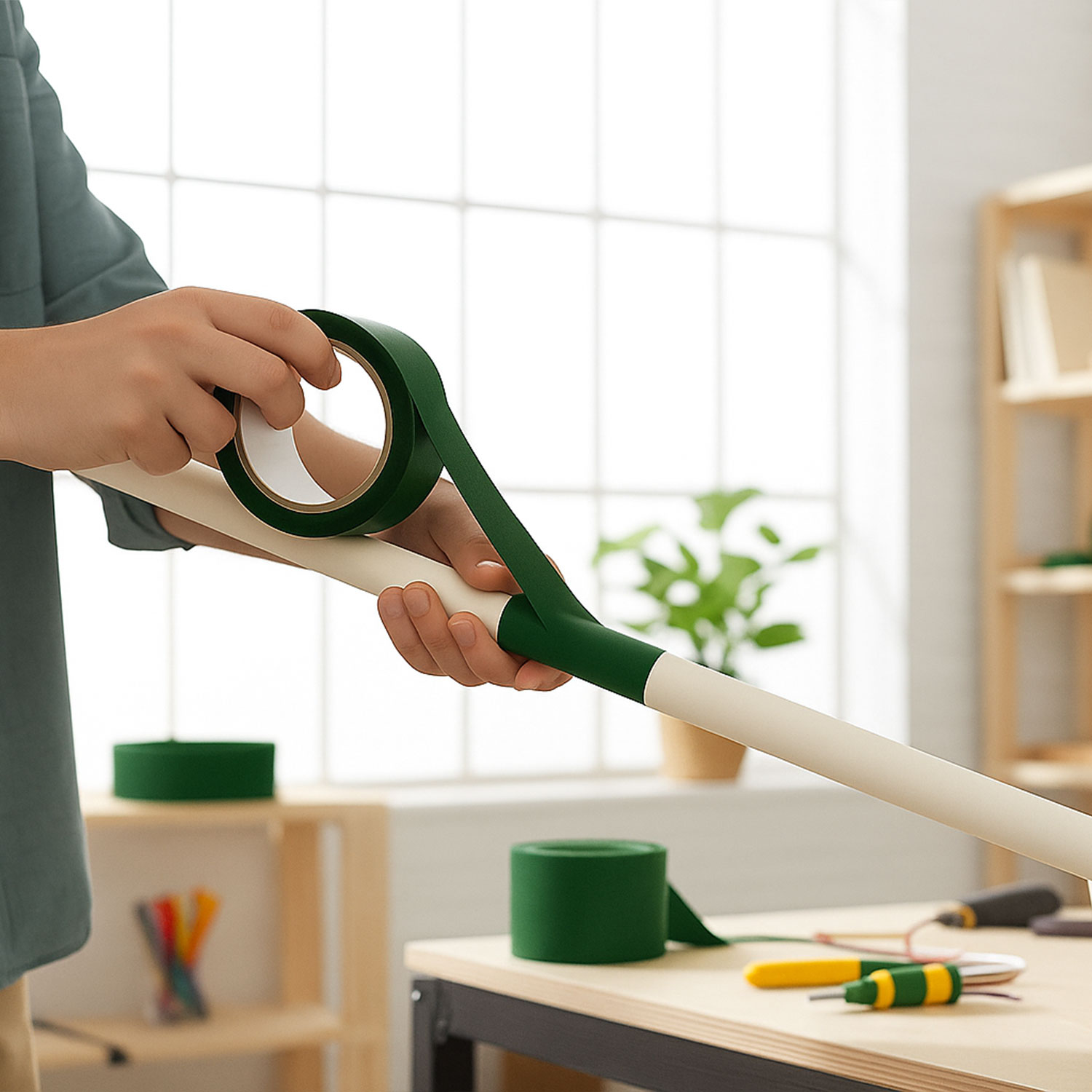 Yeşil Tamir Bandı 75 mm x 10 mt Çok Amaçlı Güçlü Yapışkanlı Suya Dayanıklı Onarım Yalıtım Bandı