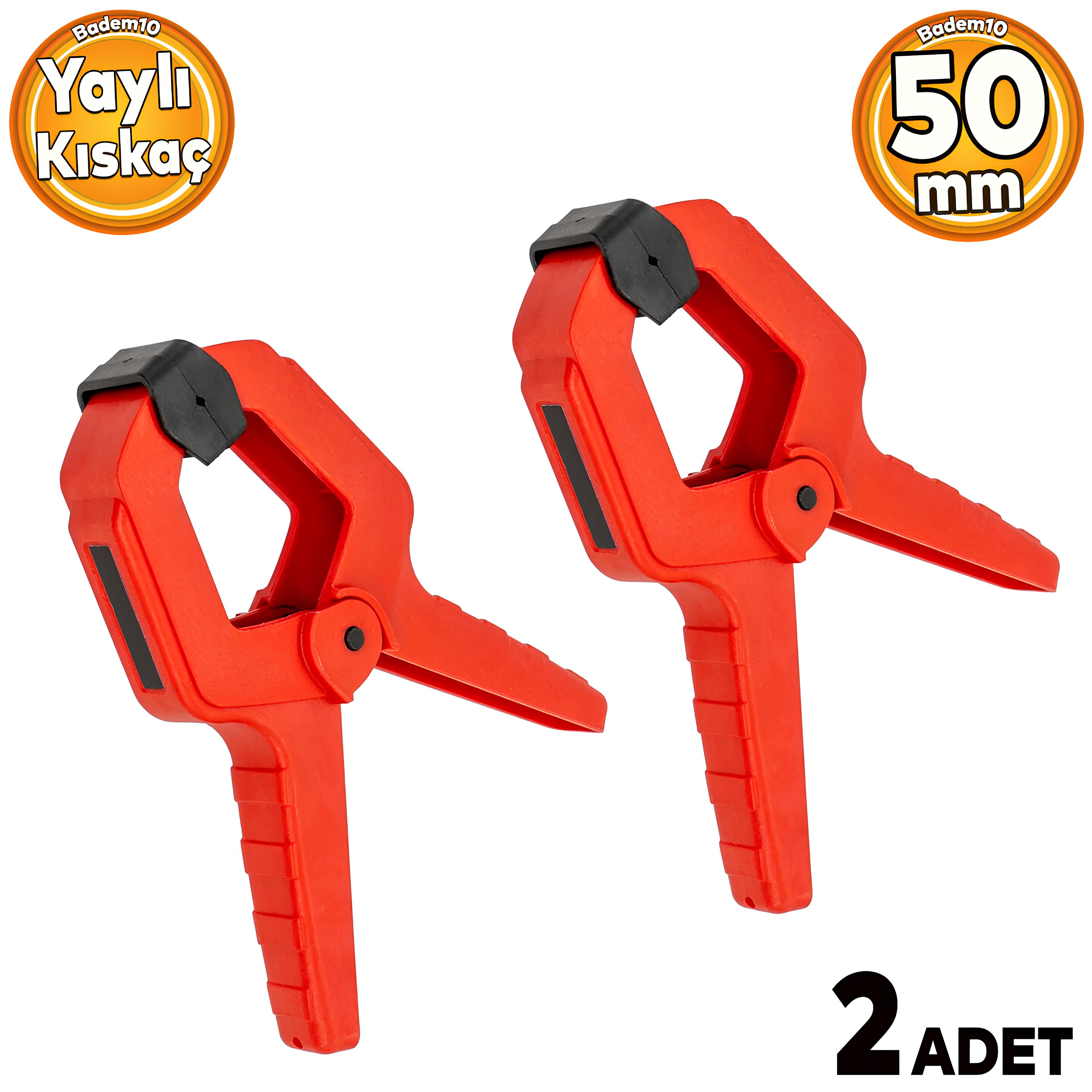 Yaylı Kıskaç Mandal El Tip İşkence Kırmızı Klips Hobi 50 mm 2 inç 2 ADET