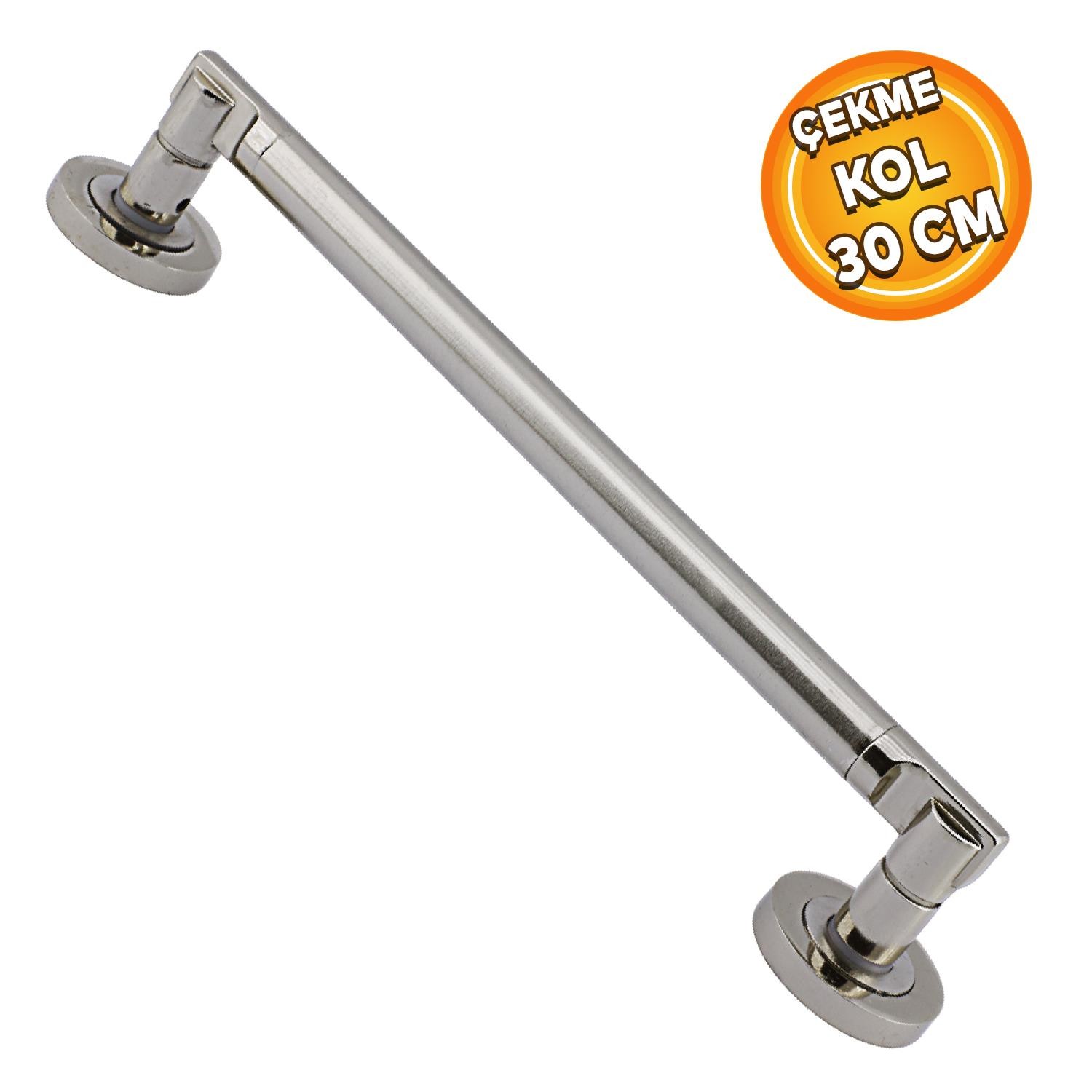 Çankaya Çekme Kolu Çelik Kapı Sürgülü Kapı Dış Kapı Kolu Tutma Kulbu Nikel İnox Kulp 30 cm