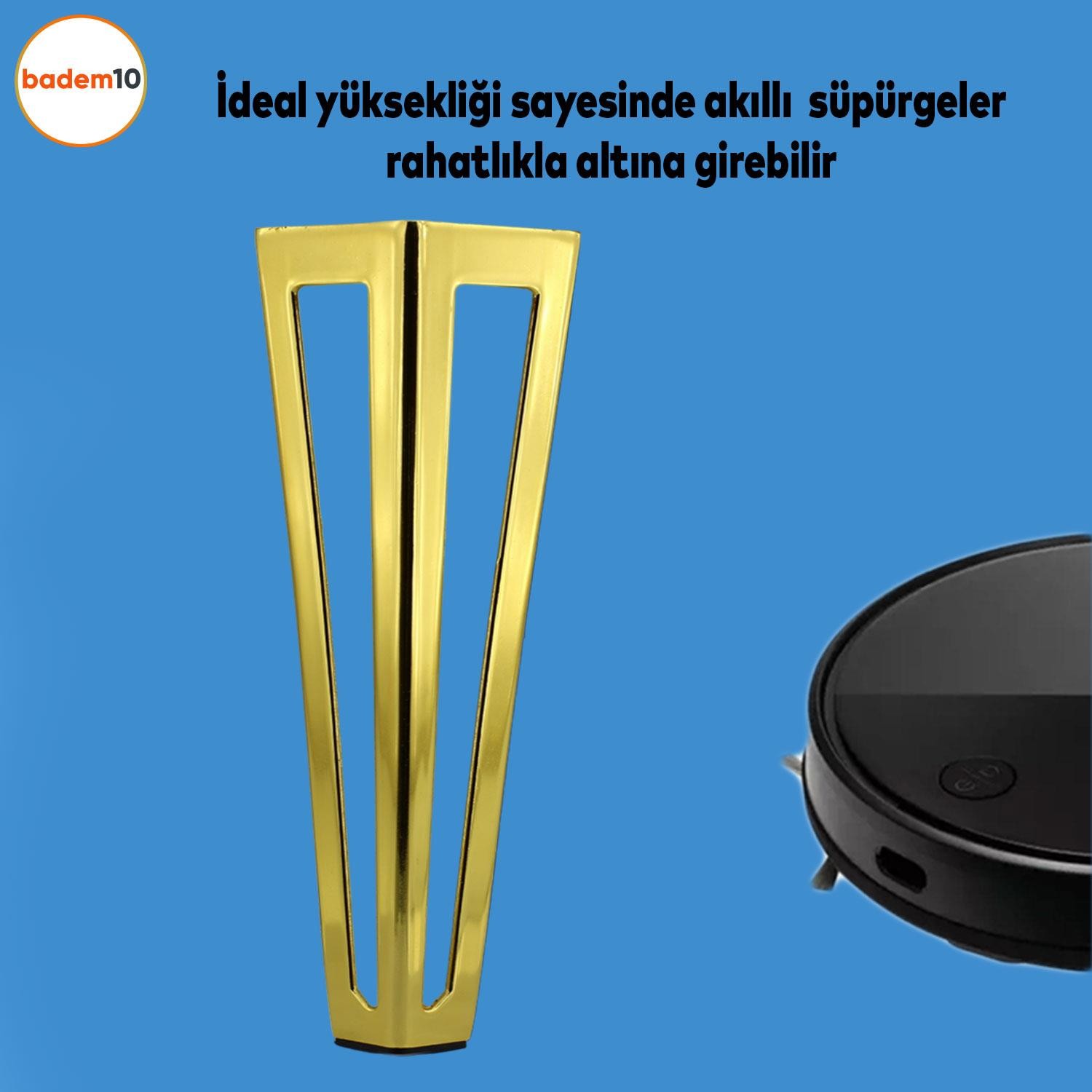 Ovit Koltuk Baza Puf Sehpa Tv Ünite Masa Mobilya Ayağı Ayakları Metal Ayakları 14 Cm Altın