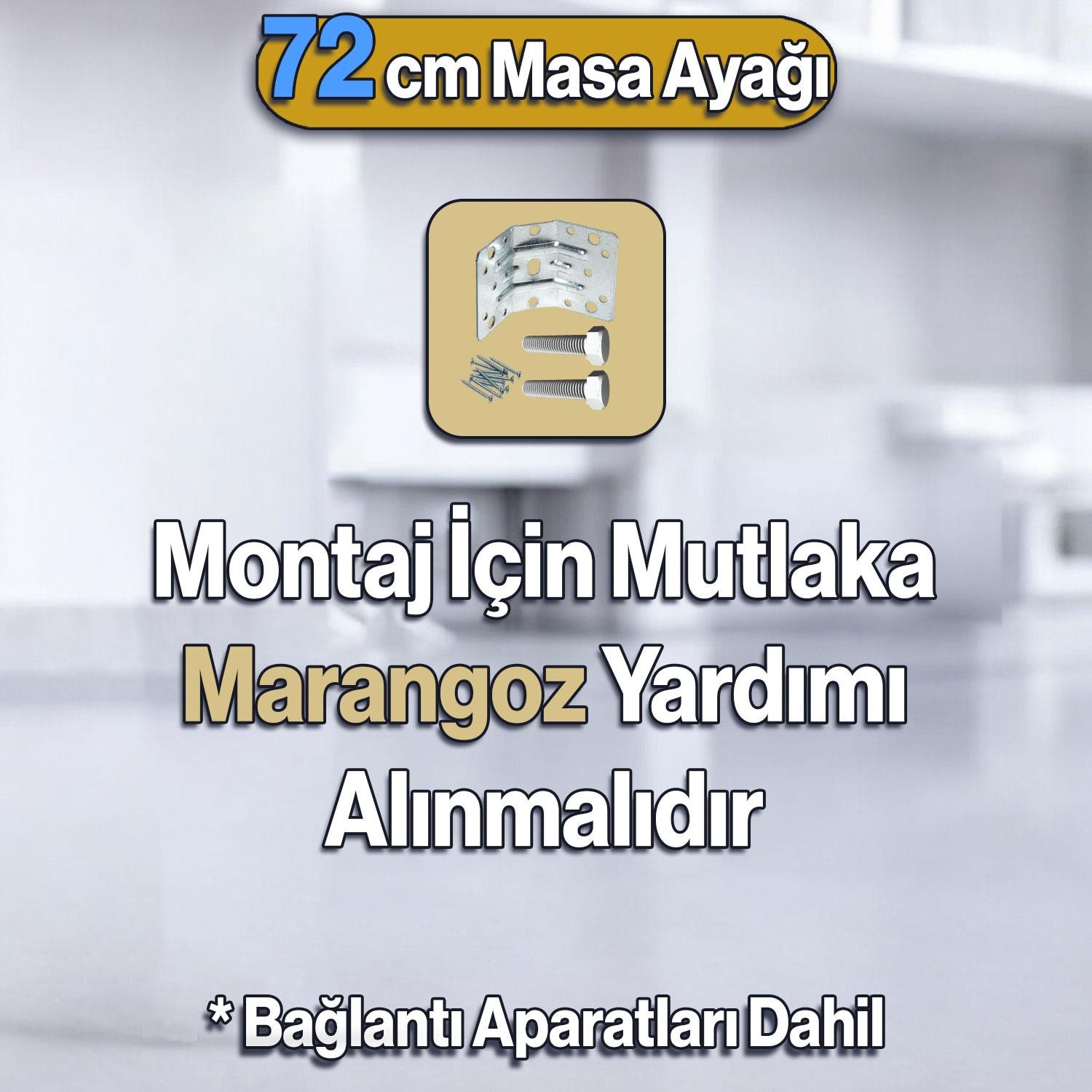 4 Adet Elips Masa Dresuar Ayağı 75 cm Plastik Gold Altın Mutfak Yemek Masası Mobilya Ayakları