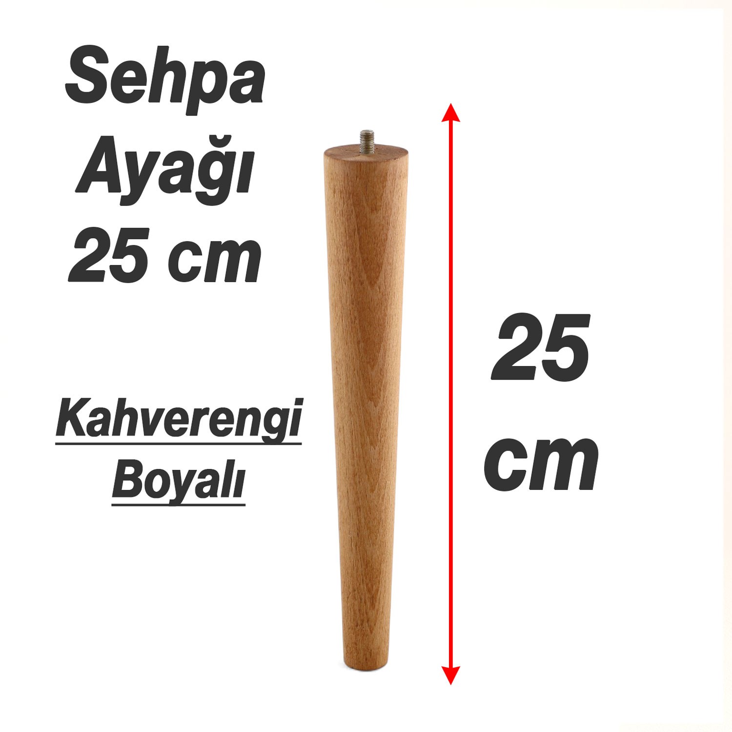Bohem 25 cm 3 ADET Kahverengi Doğal Ahşap Boyalı Silindir Sehpa Masa Ayağı Mobilya Yedek Parça