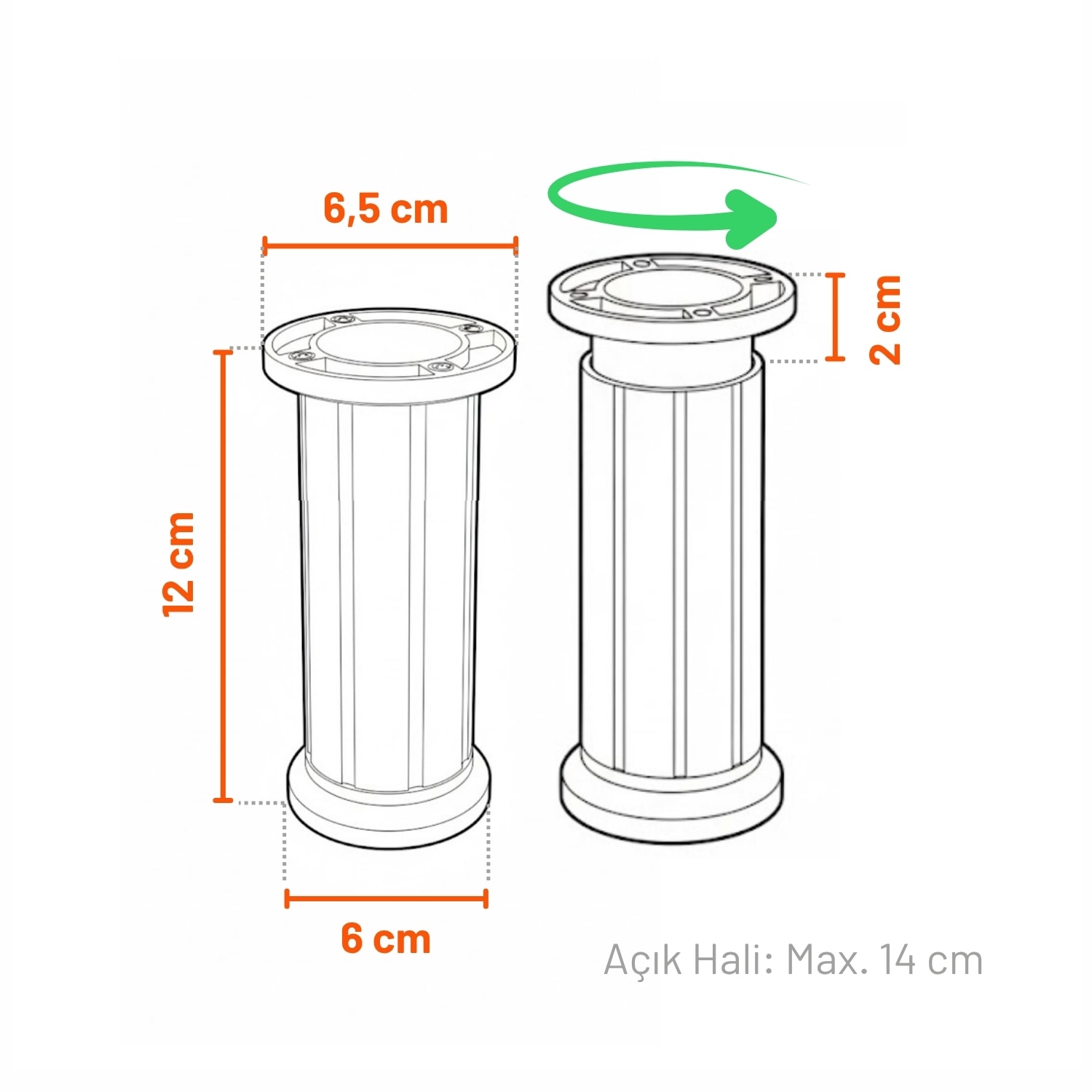 Ayarlanabilir 1 Adet 12 Cm Siyah Plastik Ayak Dolap Mobilya Tezgah Yükseltici Yükseltme Ayağ