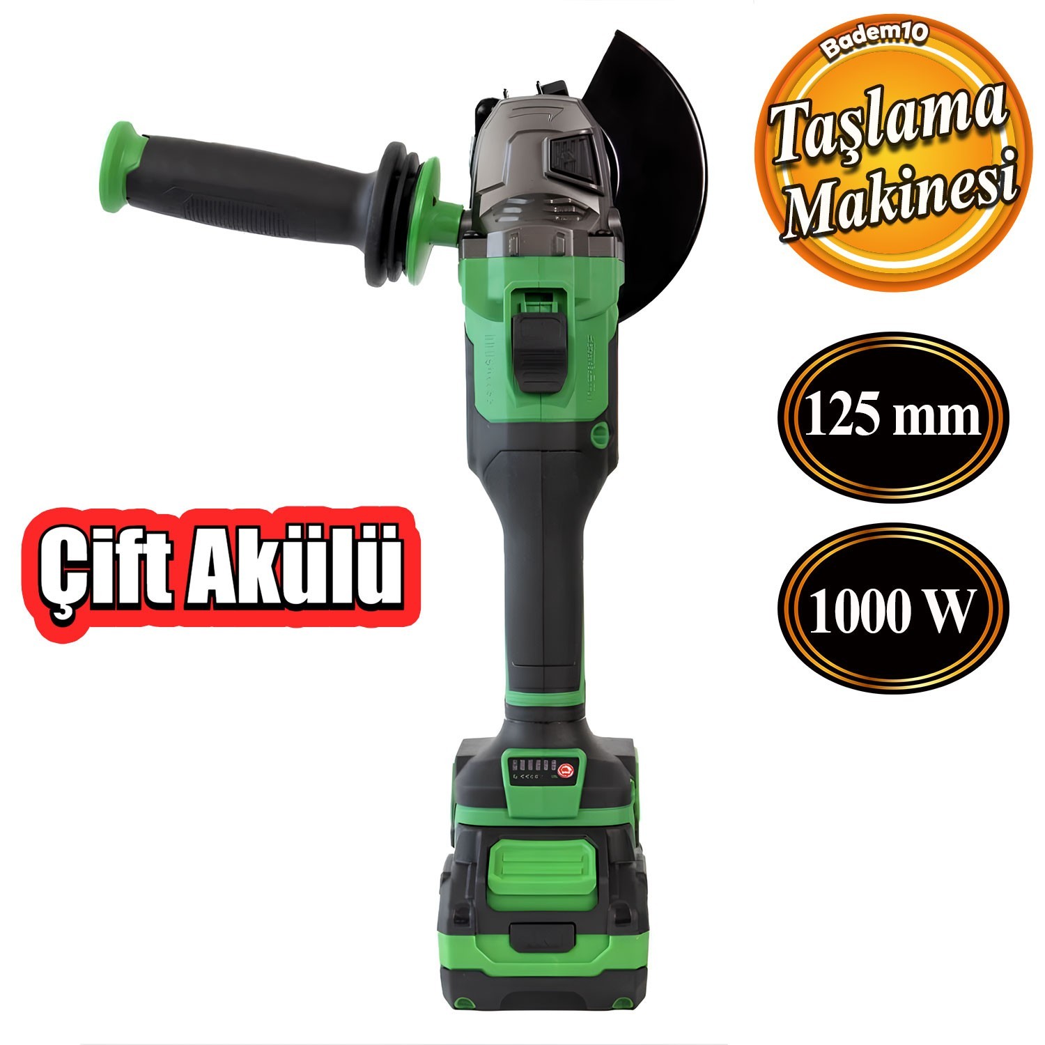 HAIS PRO JM-125A Çift Akülü 6 Kademeli Taşlama Makinesi 125 mm 1000 Watt 21V DC 4.0AH