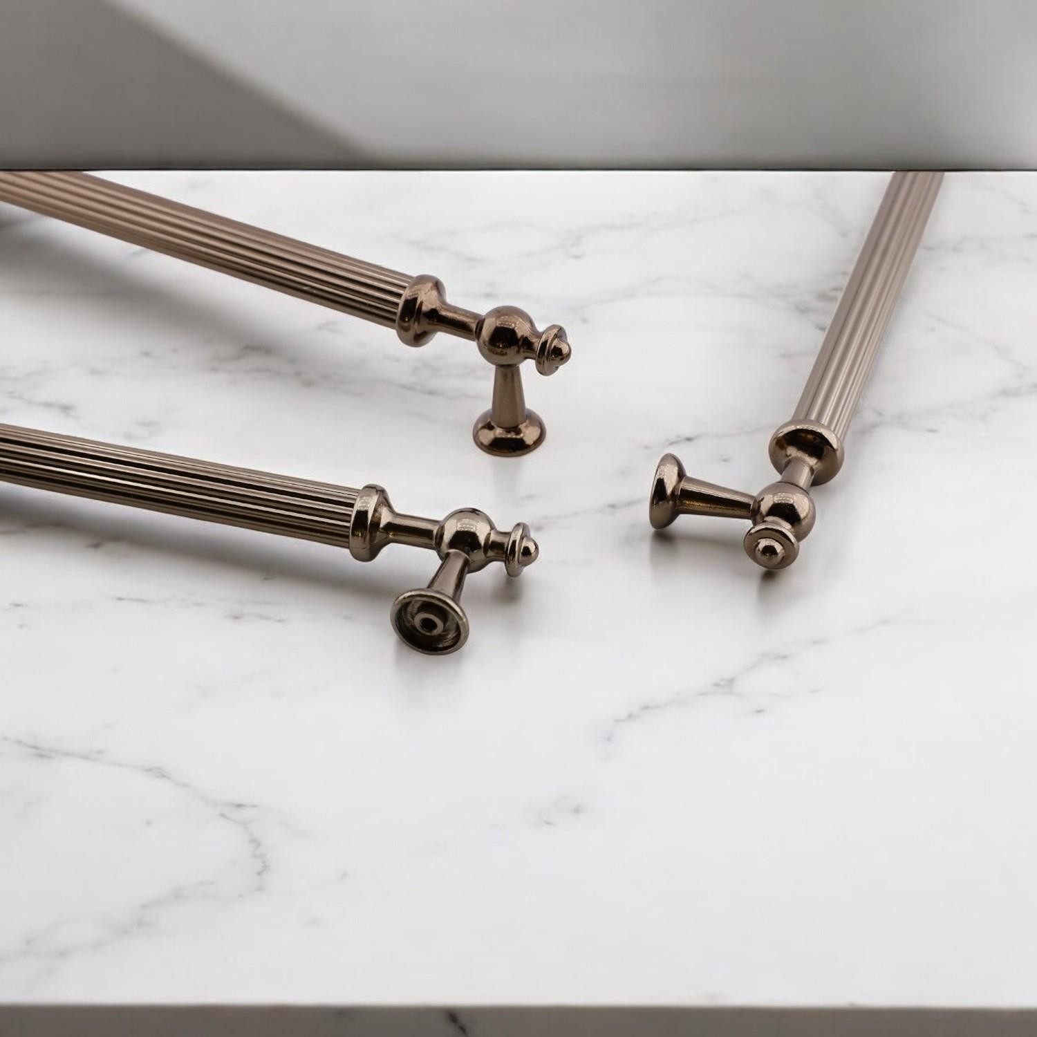 Nesil Çizgili Bronz Metal Kulp 160 mm Mobilya Çekmece Mutfak Dolabı Dolap Kulpları Kulpu Kulpları