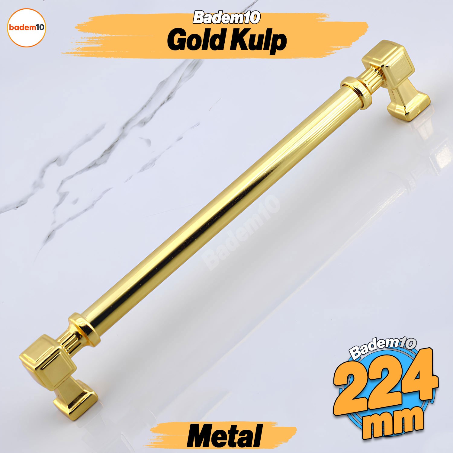Talas Gold Altın Kulp 224 mm Mobilya Çekmece Mutfak Dolabı Dolap Kapak Kulplar Kulb Kulp