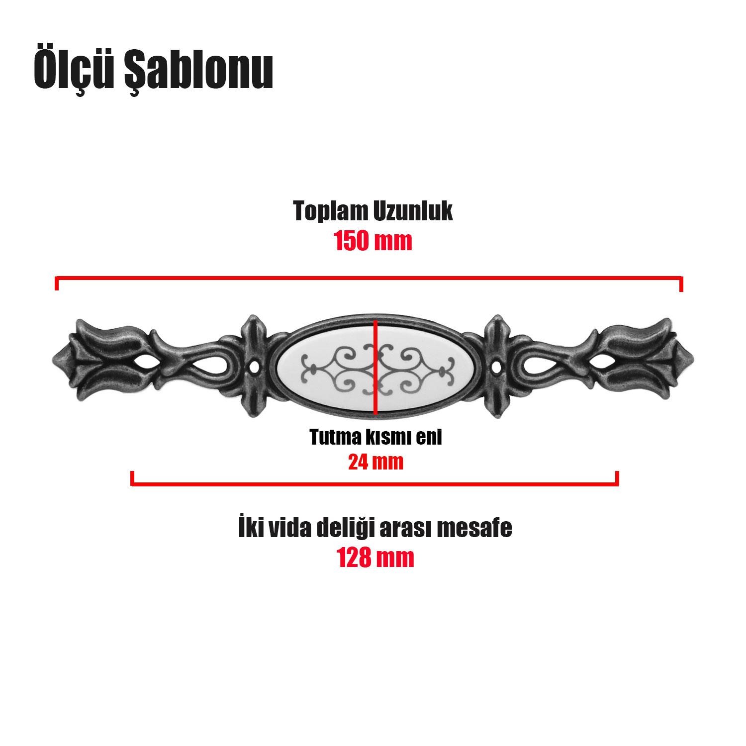 Lalezar Çekmece Mutfak Dolap Kapak Kulpu Kulbu 128 mm Metal Kulp