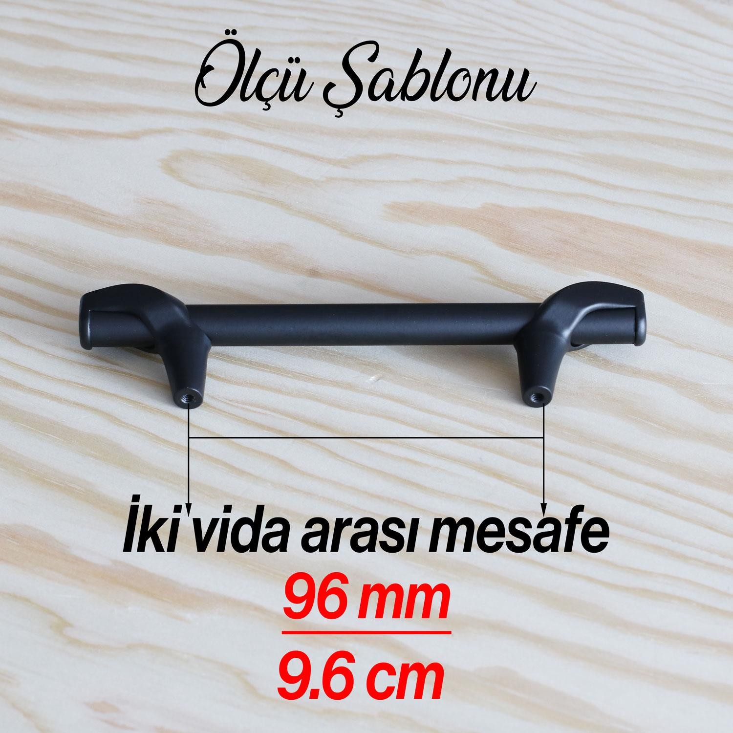 Prade 96 mm Mat Siyah Metal Kulp Çekmece Mobilya Mutfak Kapak Dolap Kulpları Dolabı Kulbu Kulpu