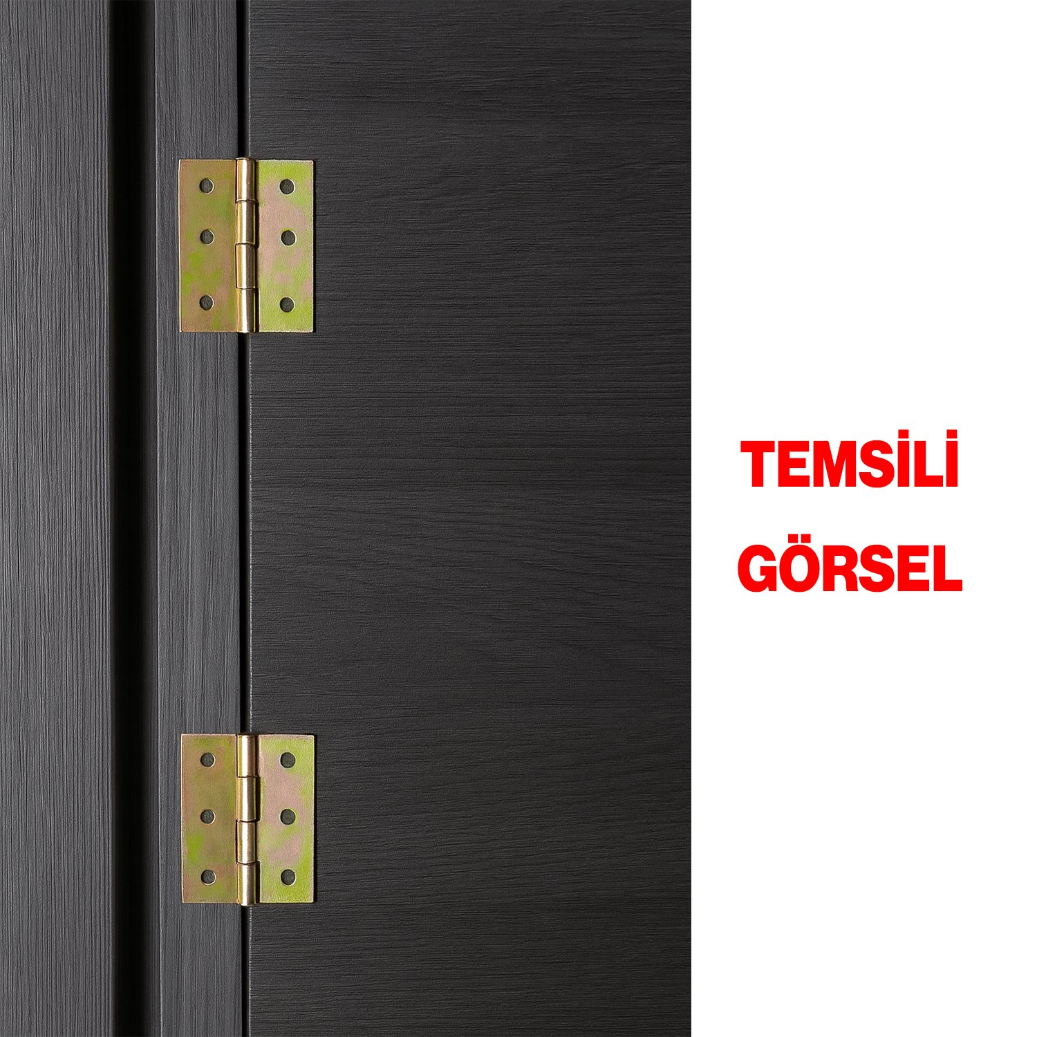 Metal Yaprak Menteşe 2 Adet Prinç Sarı No:3.5 Mobilya Pencere Kapı Dolap PVC Menteşesi İki Kanatlı