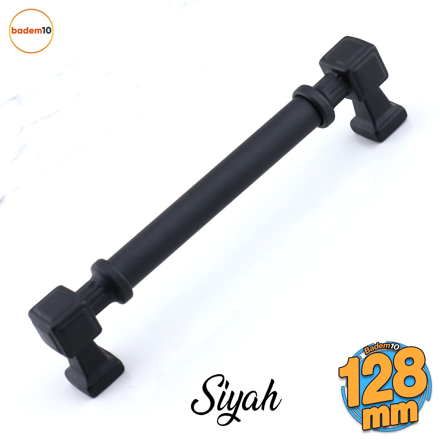 Talas 128 mm Düz SİYAH Metal Kulp Mobilya Çekmece Mutfak Dolabı Dolap Kulpları Kulb 12.8 cm