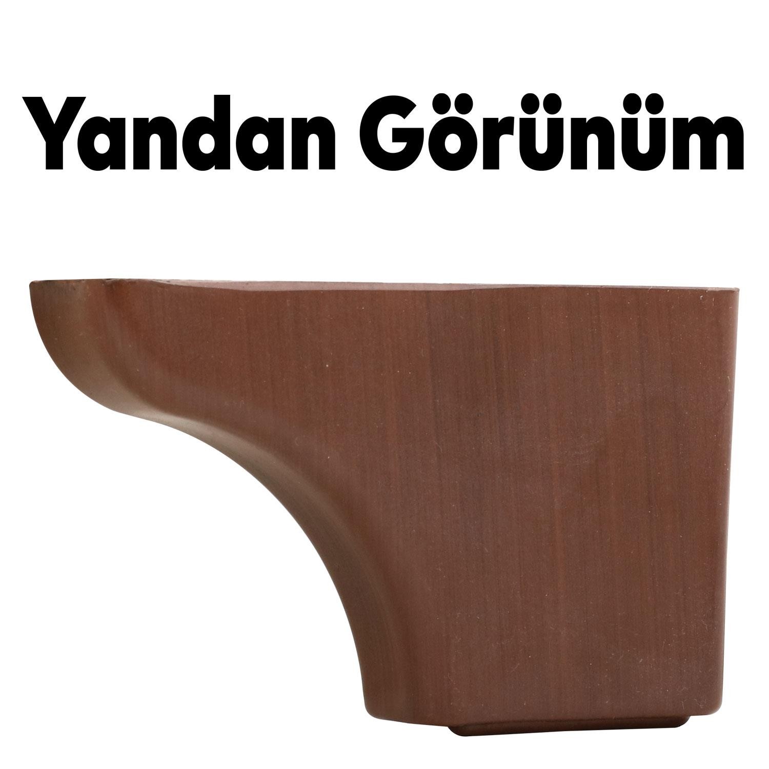 Rose Lüks Mobilya Kanepe Sehpa Puf Koltuk Ayağı 7.5 Cm Kahverengi Ahşap Desenli Baza Ayakları