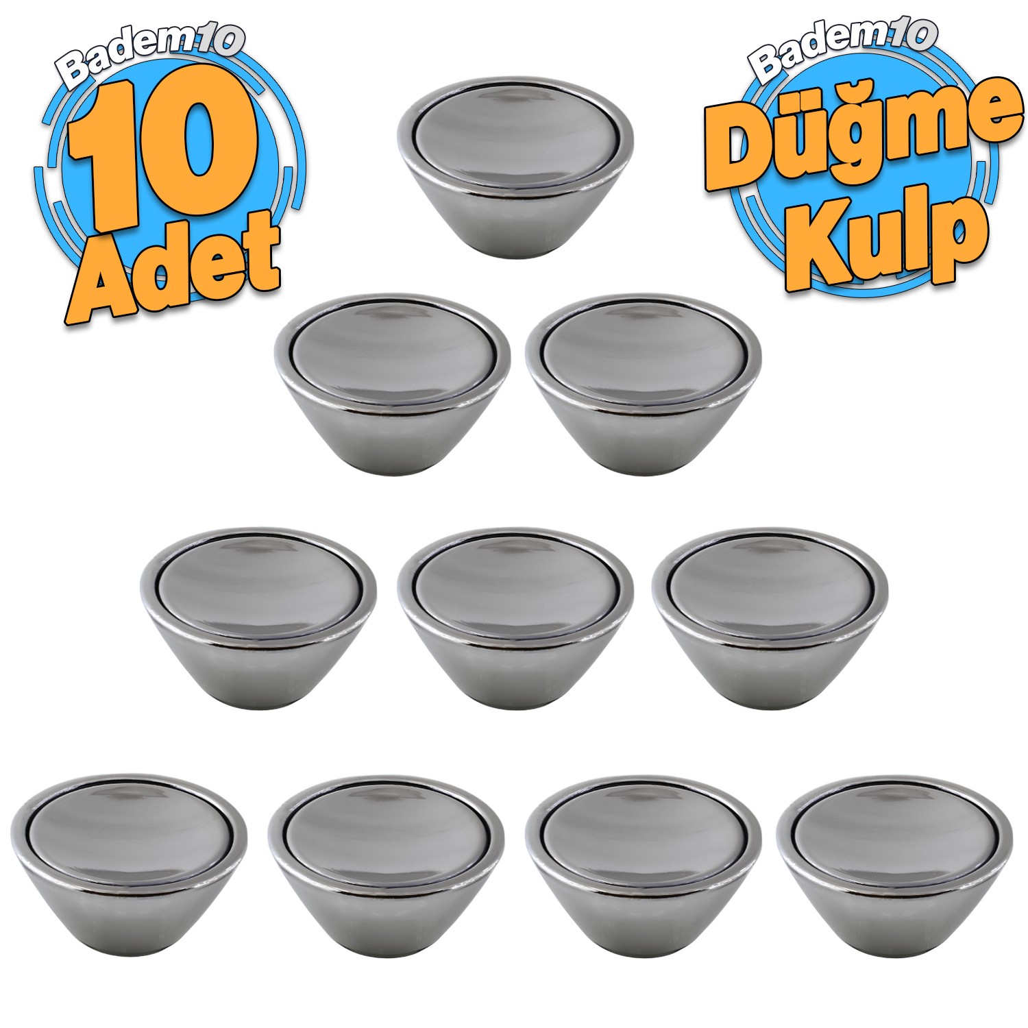 Delta Düğme Krom Mobilya Mutfak Dolap Dolabı Çekmece Kulpu Kulbu Plastik Gümüş Tek Vidalı Kulp