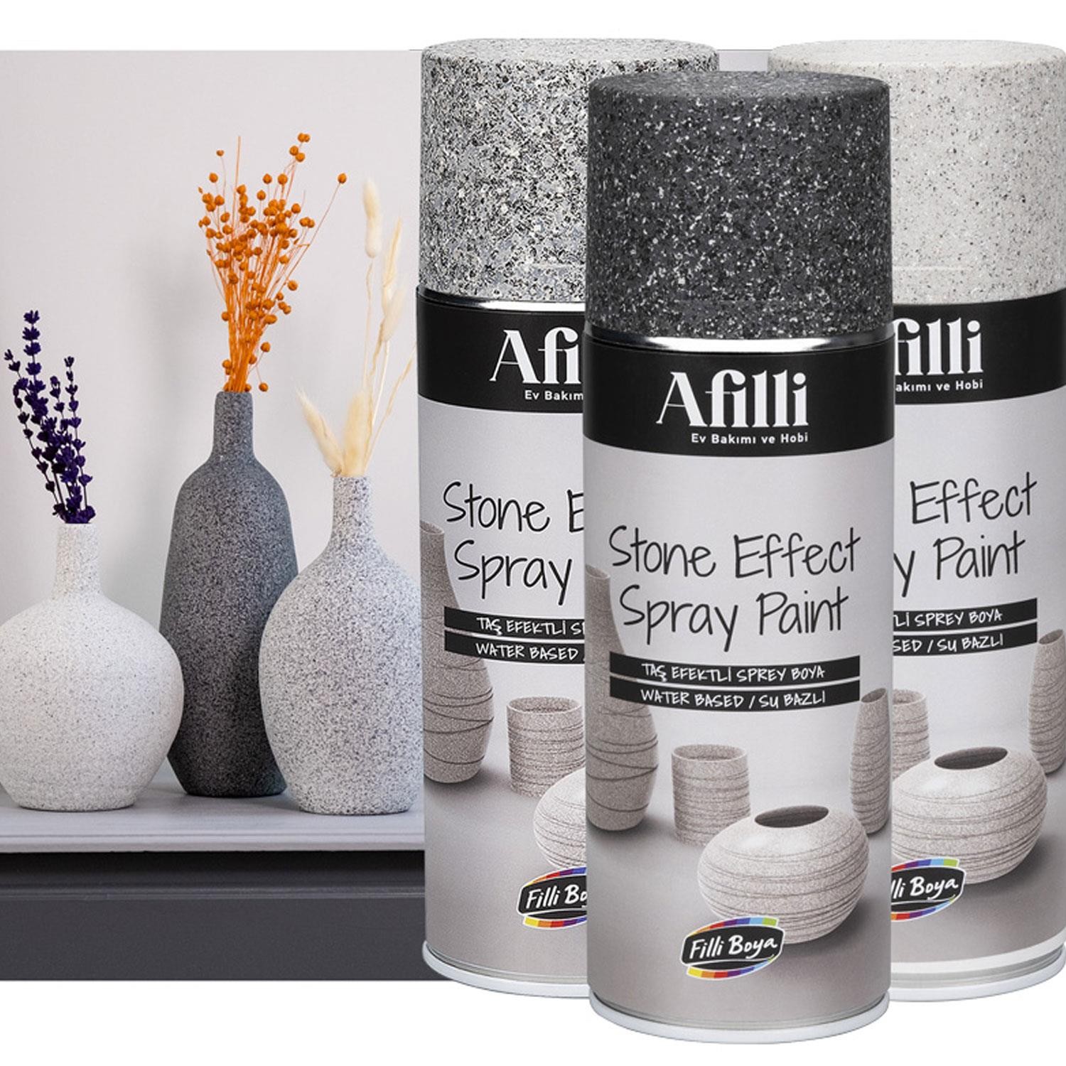 Afilli Taş Efektli Sprey Boya Gri Granit Stone Effect 400 ml