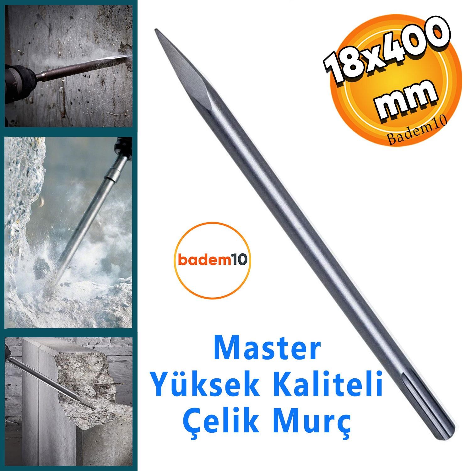 Murç Düz Uç Kırıcı Keski Beton Kaya Taş Maden Delici Hilti Ucu 40 cm