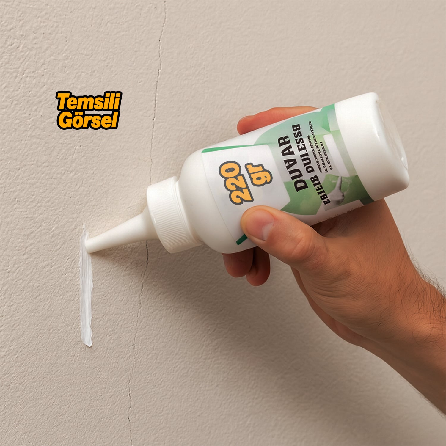 Pratik Duvar Çatlak Delik Giderici Tamir Dolgusu ( 220 gr ) Beyaz Macun Boşluk Doldurucu Onarıcı