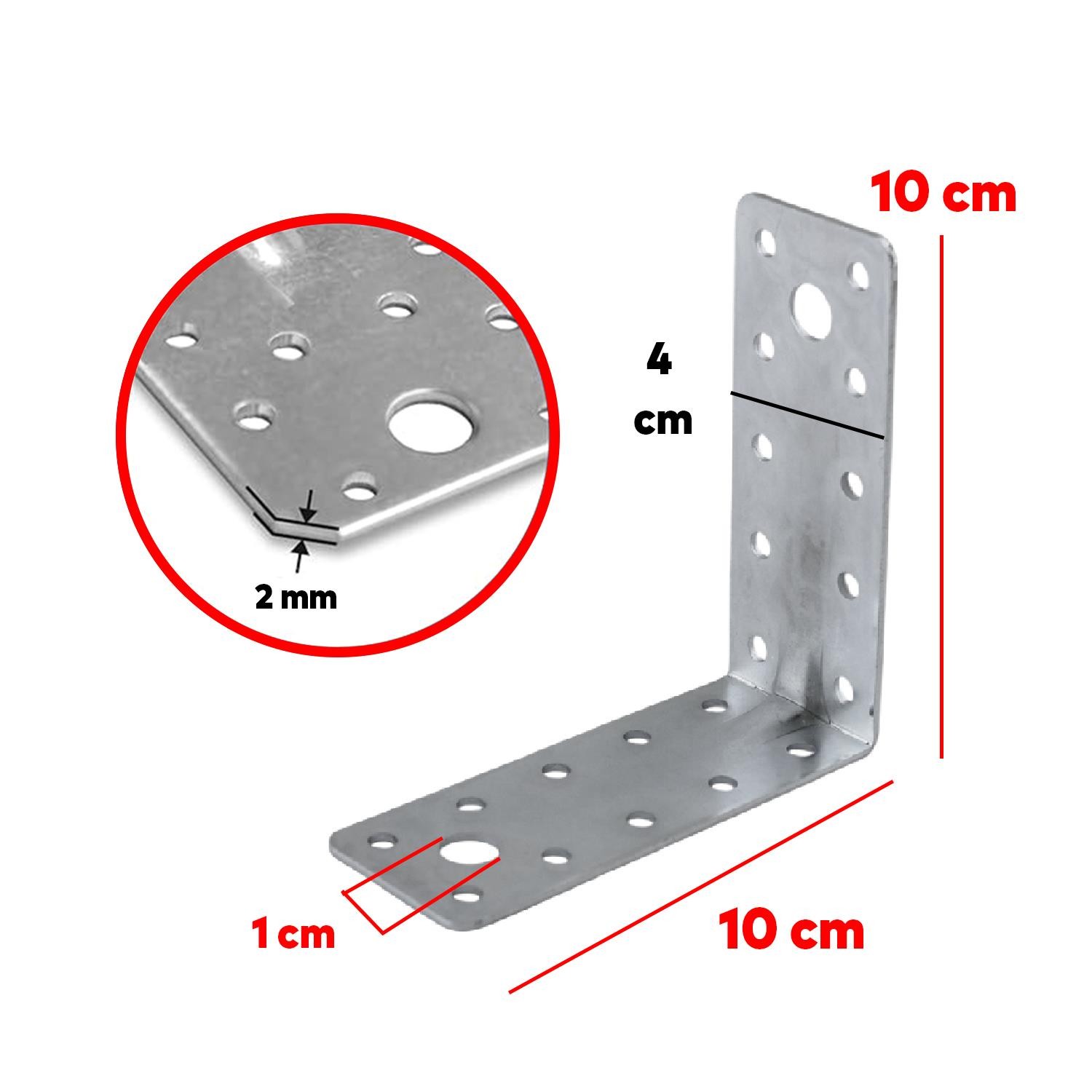 Mobilya Dolap Duvar Sabitleme 10 ADET Metal Köşebent 100x100x40 Mm Bağlantı Aparatı L Demiri Gönye