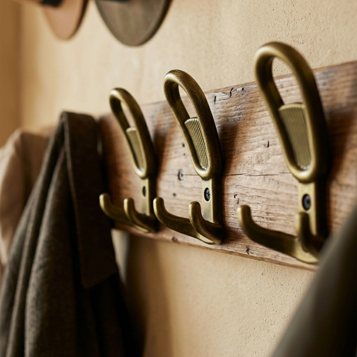 Yunus Antik Sarı Askı Askılık Duvar Vidalı Çanta Elbise Asma Portmanto Vestiyer Banyo Mutfak Askısı