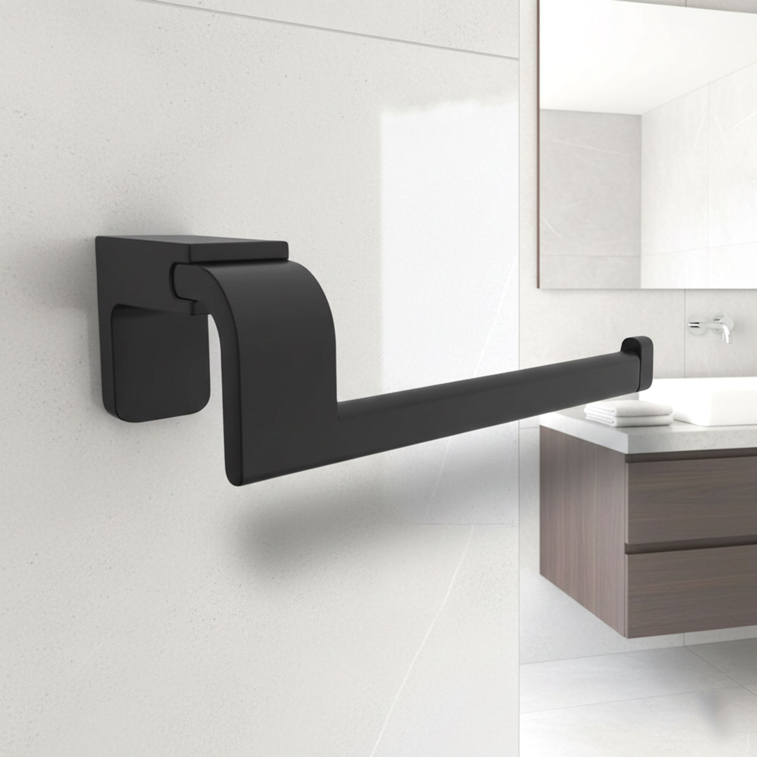 Siyah Lüx Kapaksız WC Kağıt Aparatı Vidalı Paslanmaz Metal Duvar Tuvalet Kağıtlık Banyo Aksesuarı