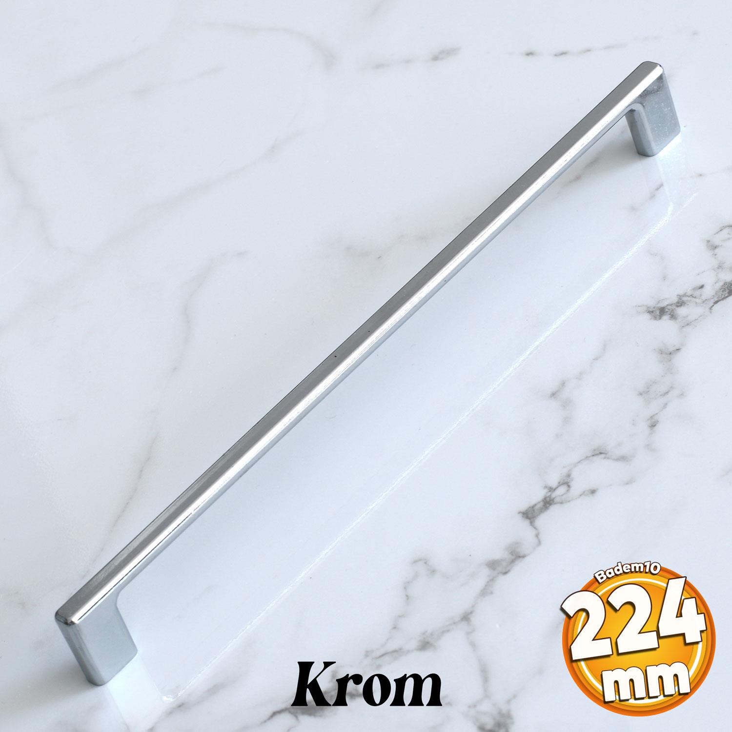 Merve Krom Metal Kulp 192 mm-19.2 cm Mobilya Çekmece Mutfak Dolabı Dolap Kapak Kulpları Kulbu Kulpu