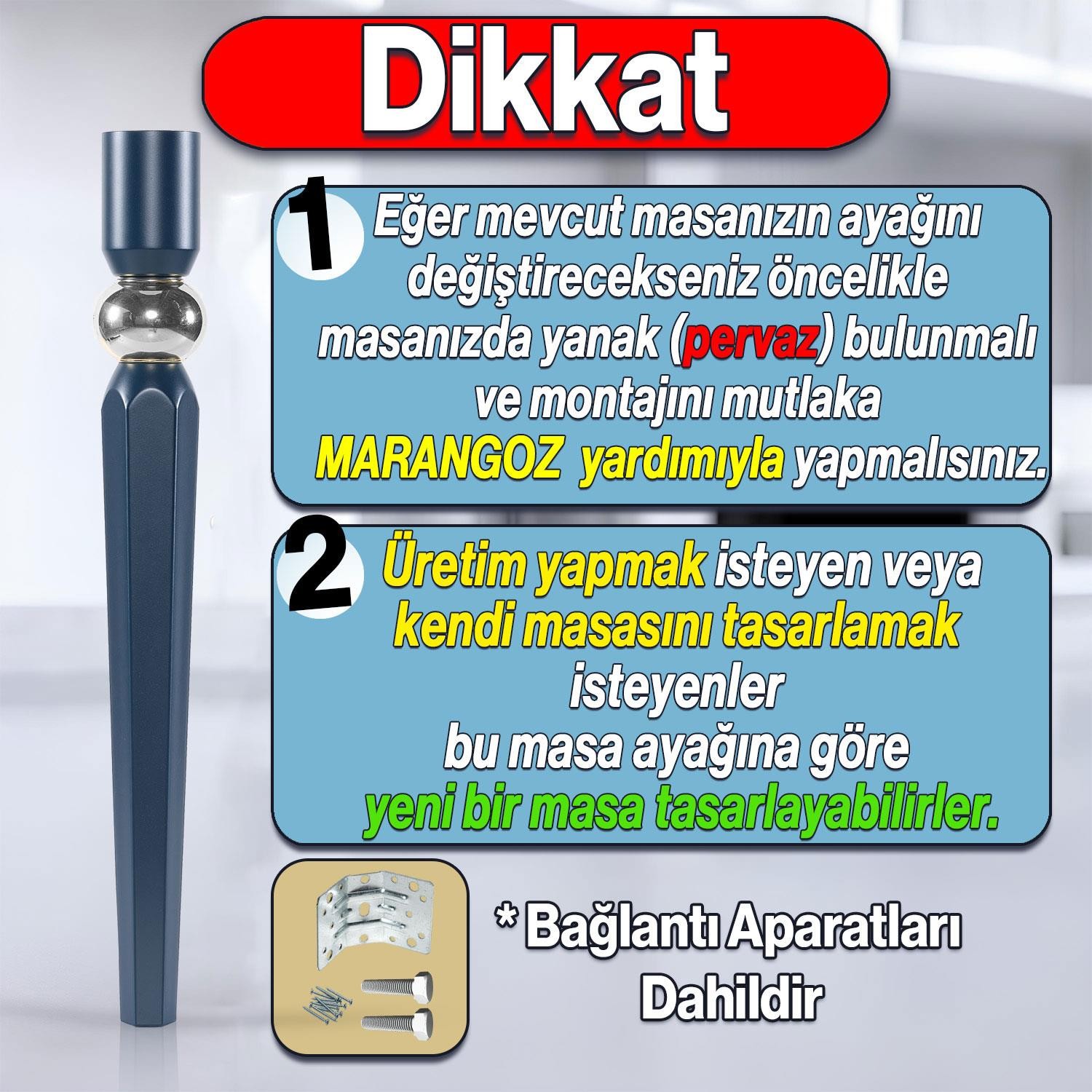 Elips Masa Dresuar Ayağı 75 cm Plastik Antrasit Ayak Mutfak Yemek Masası Mobilya Ayakları Antrasit