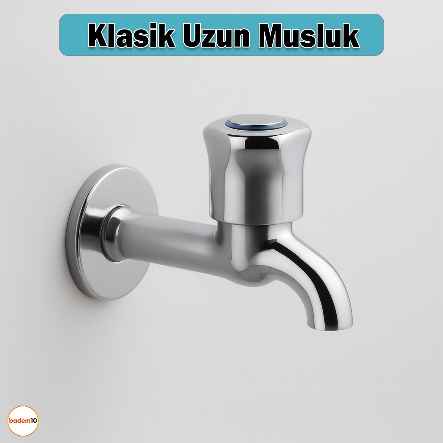 Klasik Uzun Musluk Pirinç Gövde Sızdırmaz Metal Dayanıklı Lavabo Musluğu Krom Paslanmaz Çeşme