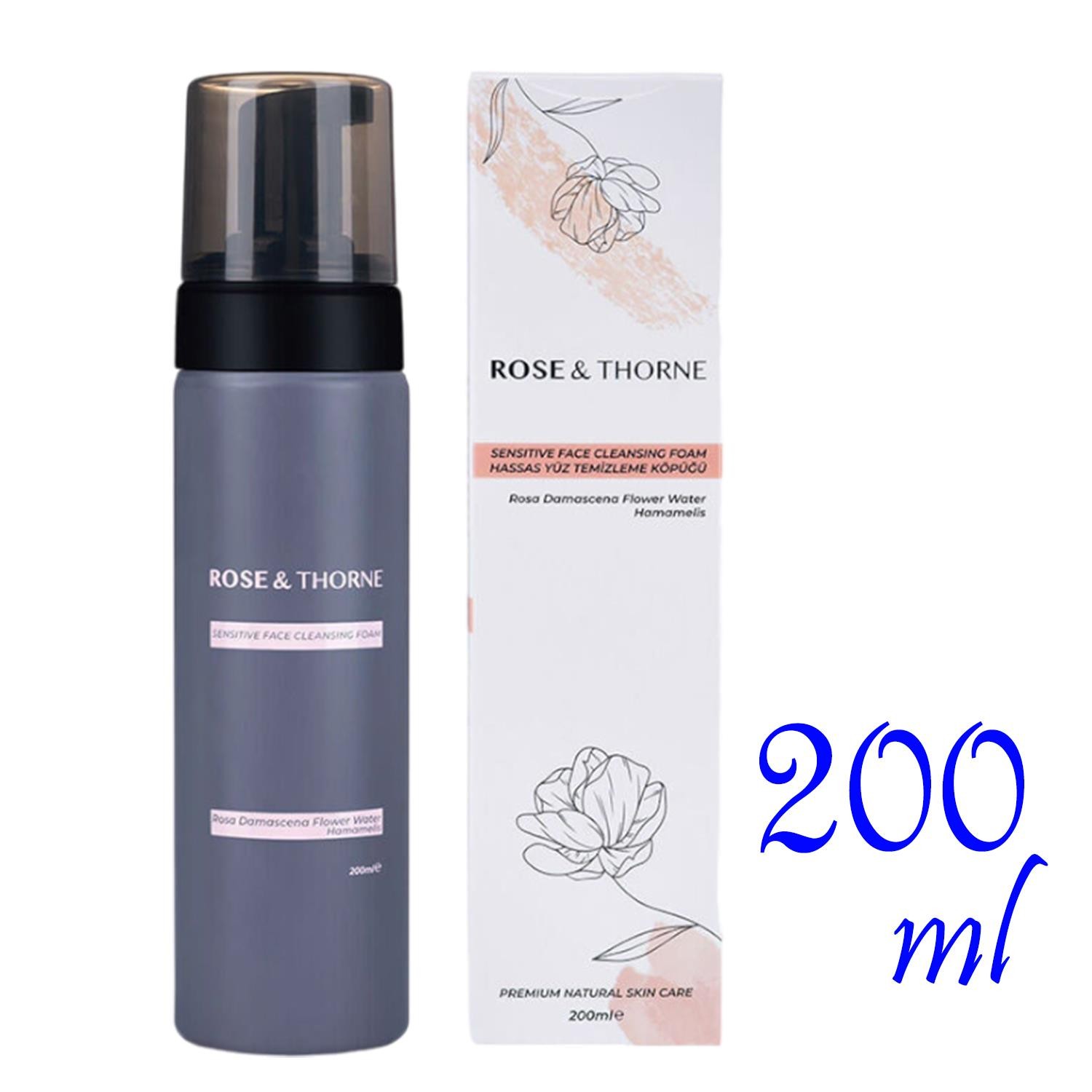 Rose Thorne 200 Ml Hassas Yüz Temizleme Makyaj Yıkama Köpüğü Nemlendirme Hamamelis Gülsuyu Tonik