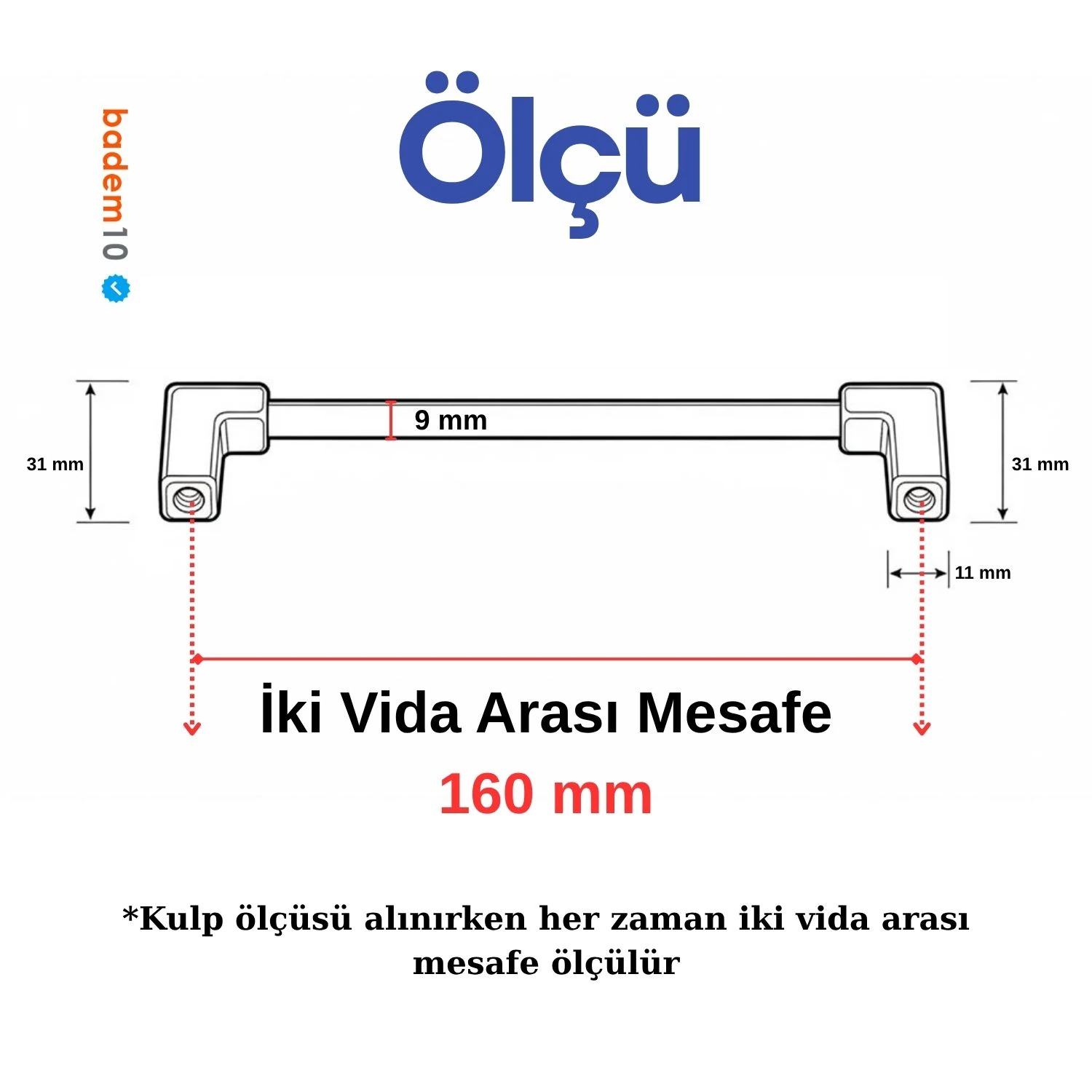 Nova Gümüş Krom Metal 160 mm Mobilya Kulp Çekmece Dolap Kapak Kolu Kulpu Kulpları Dayanıklı Tasarım