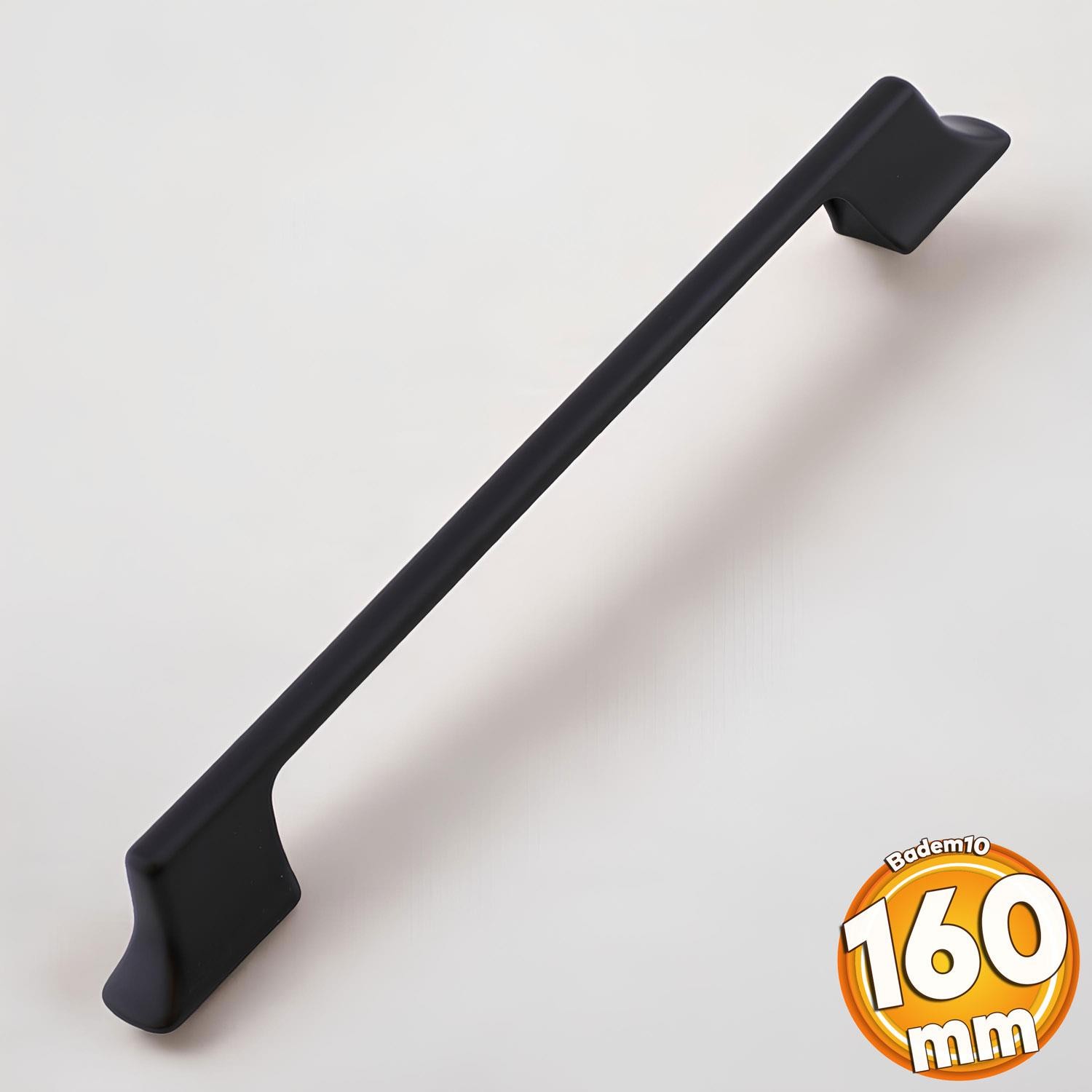 Eda Kulp Siyah Metal 160 mm - 16 cm Mobilya Mutfak Çekmece Dolap Dolabı Kapak Kulbu Kulpu Kulpları