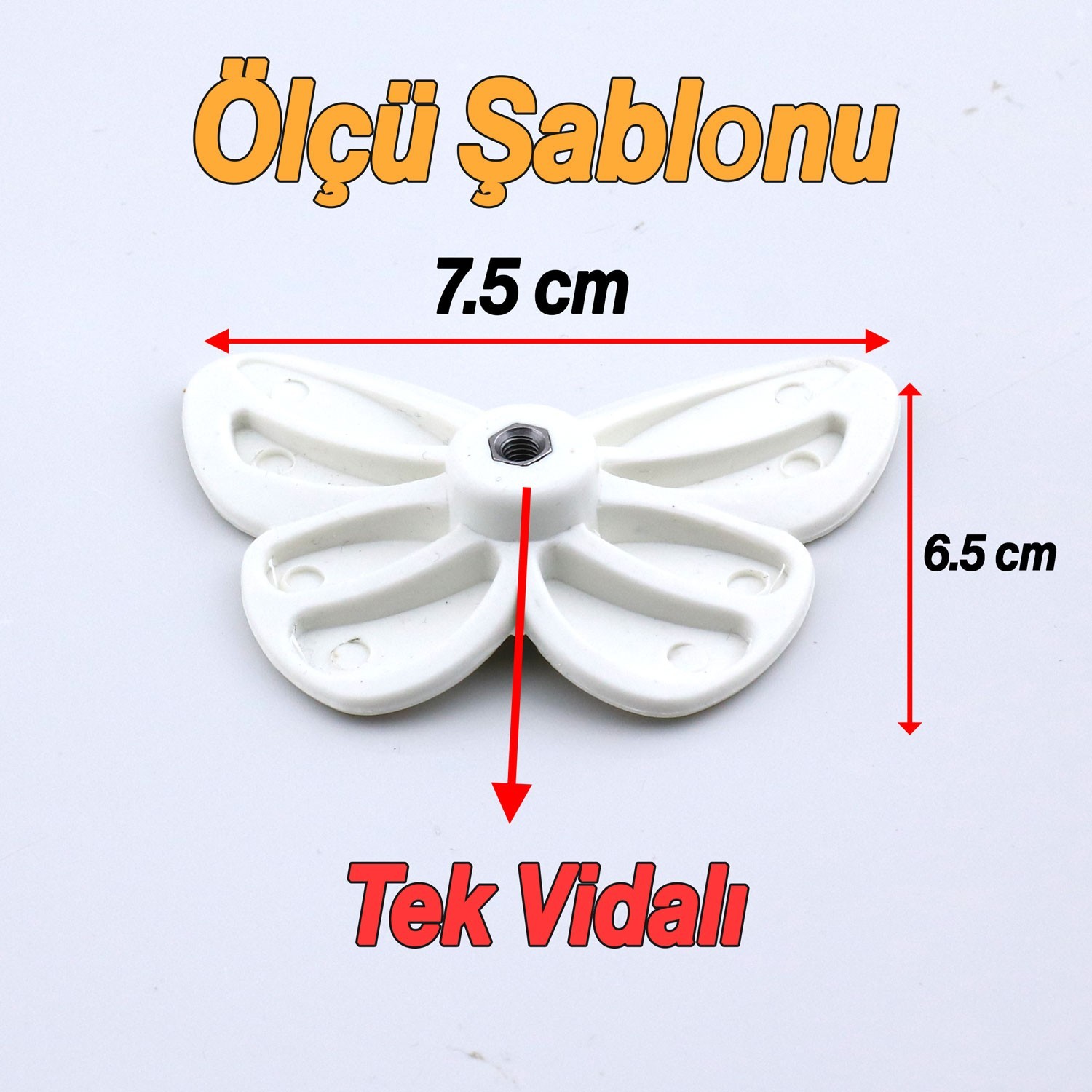 Plastik Kelebek Kulp Beyaz Mobilya Çoçuk Odası Kız Erkek Dolap Kapak Kulpu Çekmece Kulbu 1 ADET