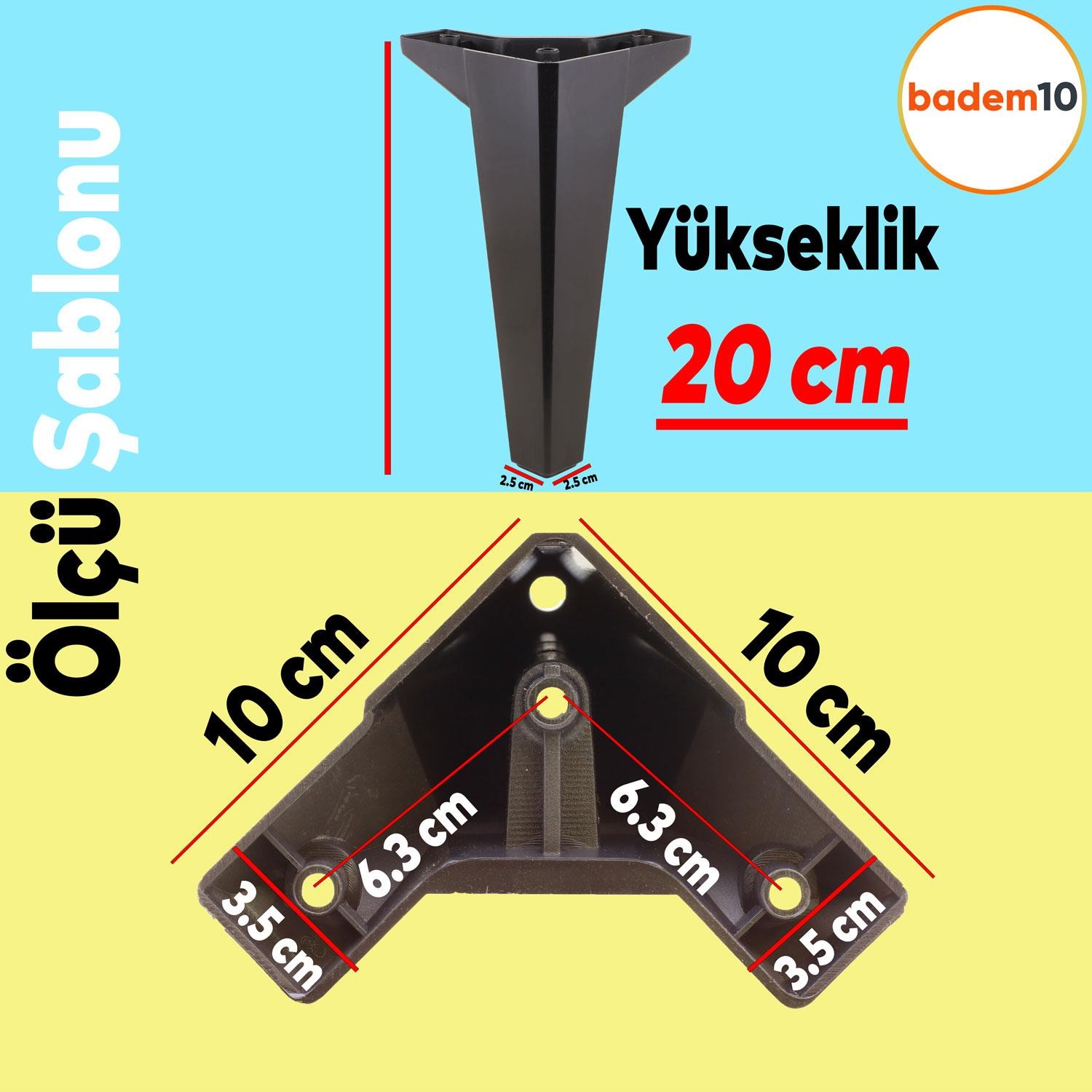 Sedir Lüks Mobilya Kanepe Tv Ünitesi Koltuk Ayağı 20 Cm Siyah Konsol Ayakları