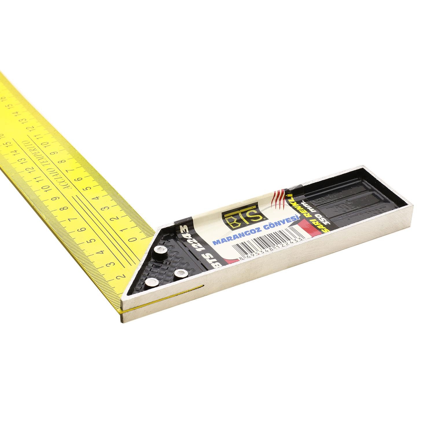 BTS Marangoz Gönye 45 cm Alüminyum Açı Ölçer Cetvel (12247)