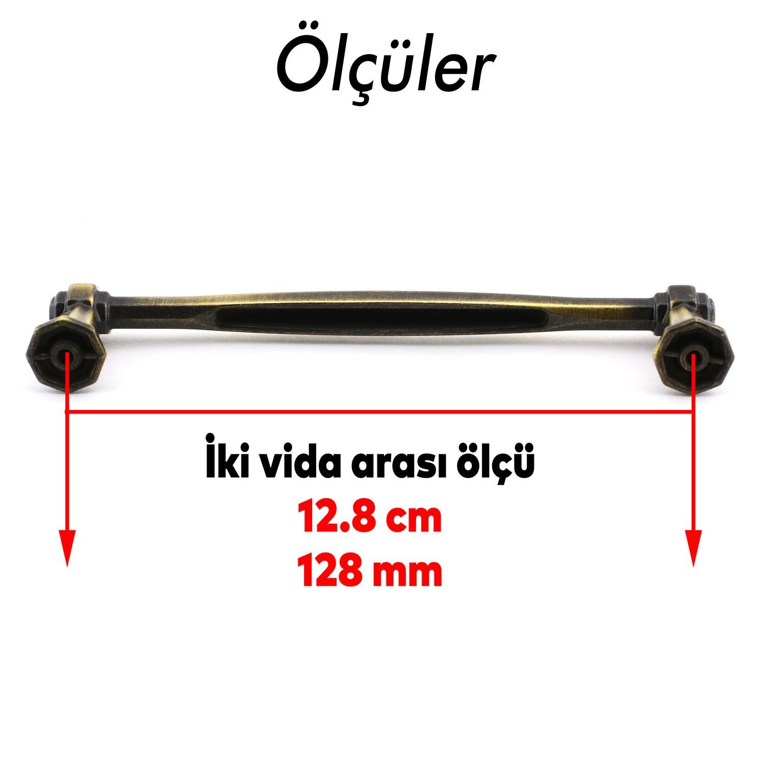 Sütun Kulp Mobilya Mutfak Dolabı Çekmece Dolap Kulpları Kapak Kulpu Kulbu Antik Sarı 128 mm Metal