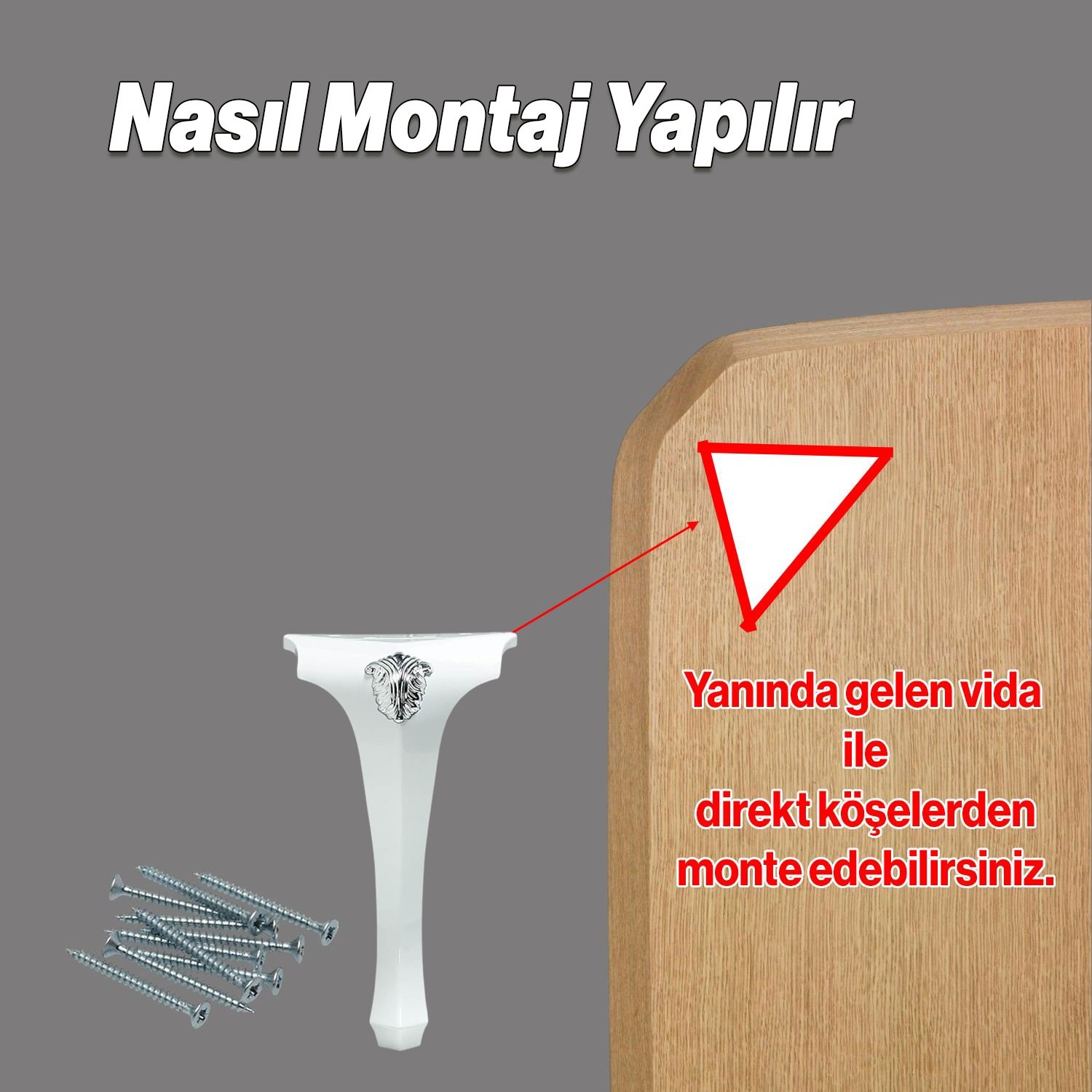 Lukens 4 ADET Beyaz Gümüş Sehpa Masa Ayakları 40 cm Plastik Ayak Mobilya Zigon Orta Sehpası Ayağı
