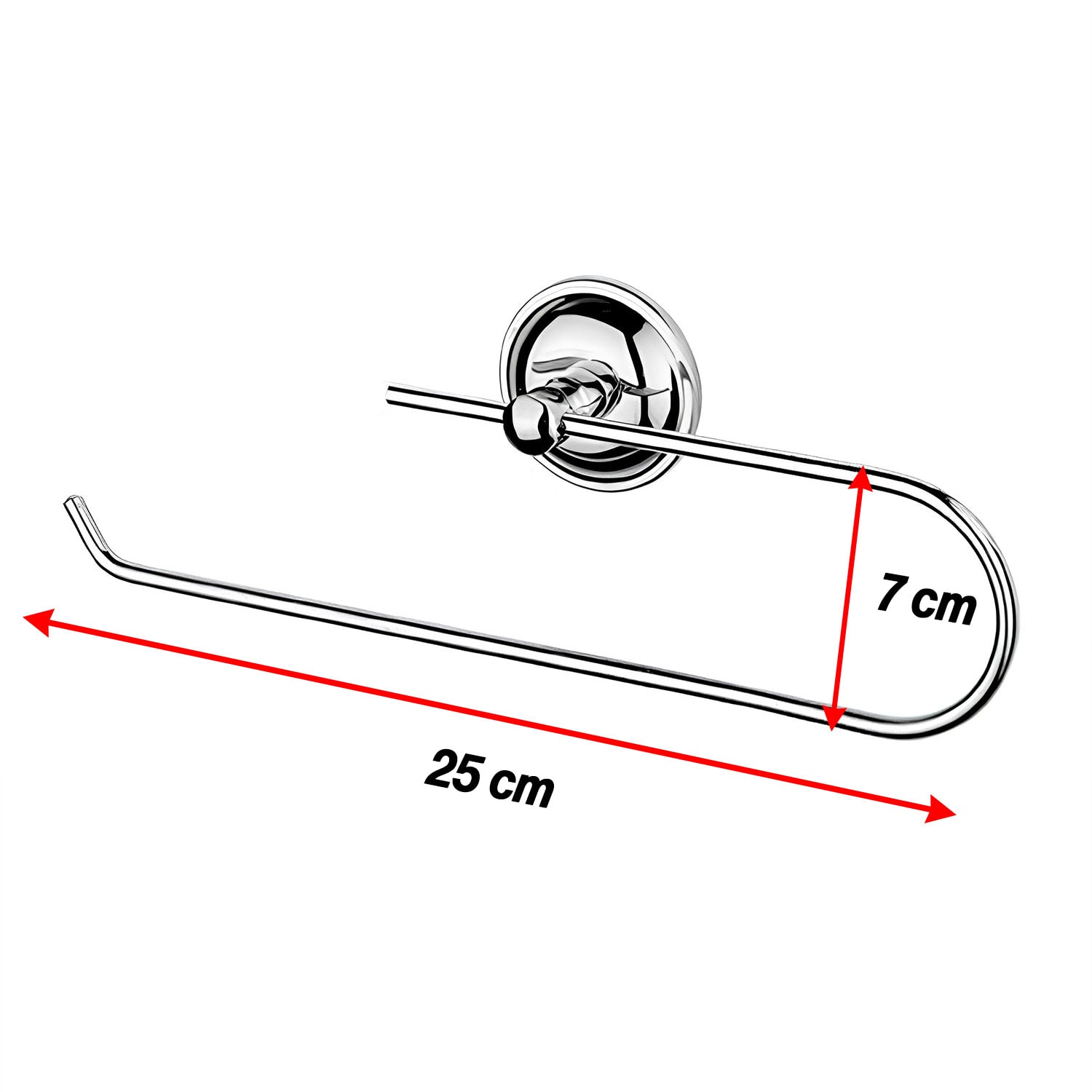 Açık Kağıt Havluluk Krom Gümüş Metal Duvara Monte Vidalı Banyo Tuvalet Mutfak Kağıt Havluluk 25 cm